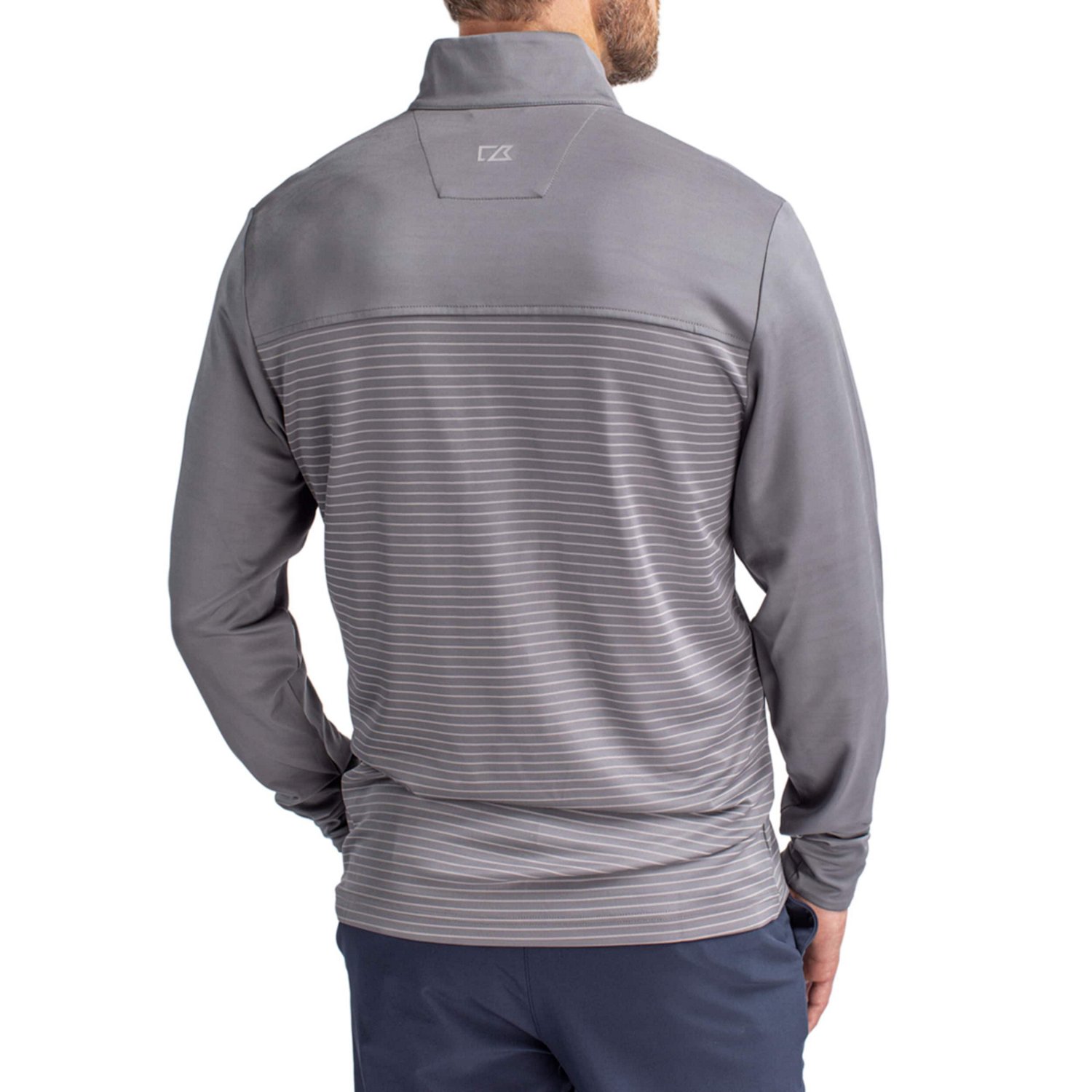 Cutter  Buck LSU Tigers Traverse Stretch Eco Stripe DryTec Tri-Blend Quarter-Zip Pullover - view number 2