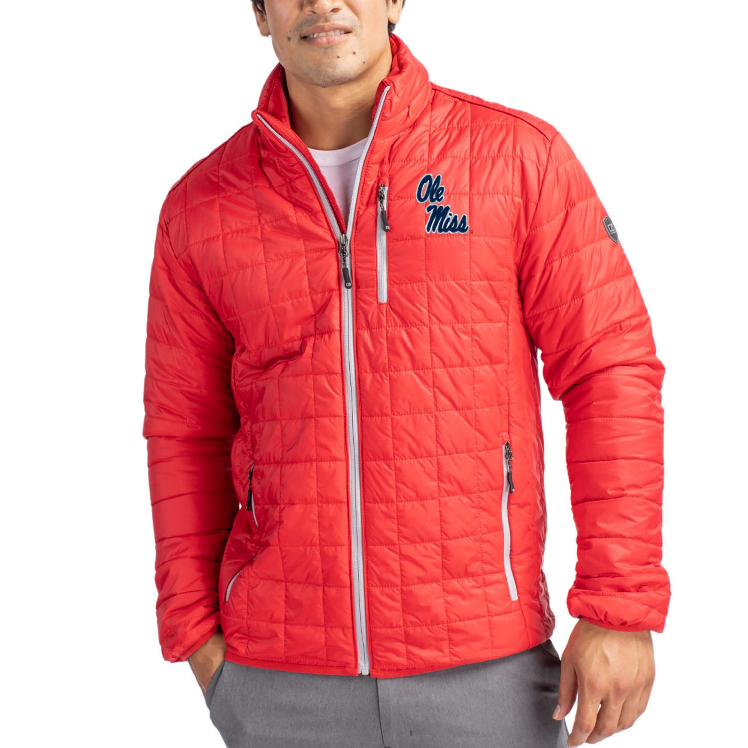 Cutter  Buck Ole Miss Rebels Rainier Eco Insulated PrimaLoft Full-Zip Puffer Jacket
