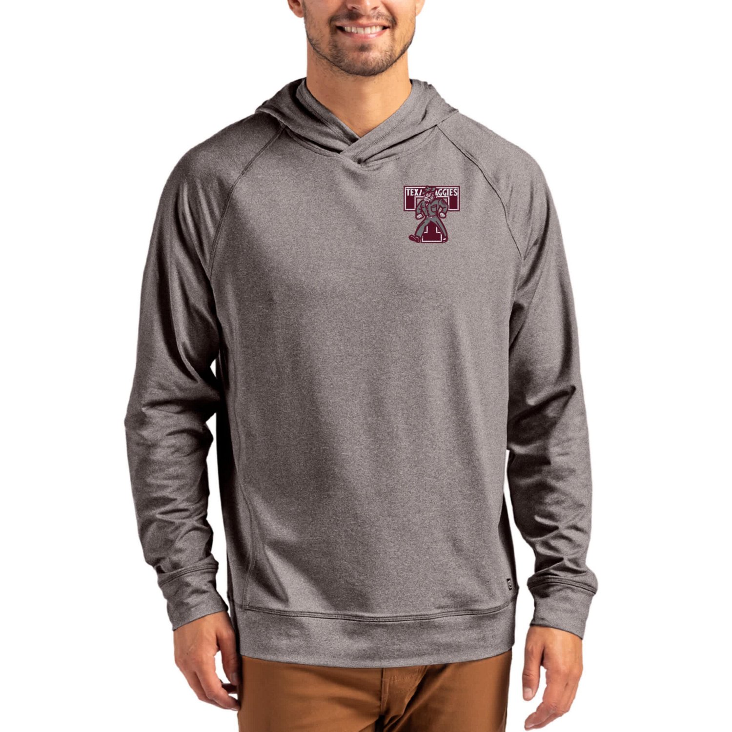Cutter  Buck Texas AM Aggies Vault Logo Adapt Knit Raglan Pullover Hoodie