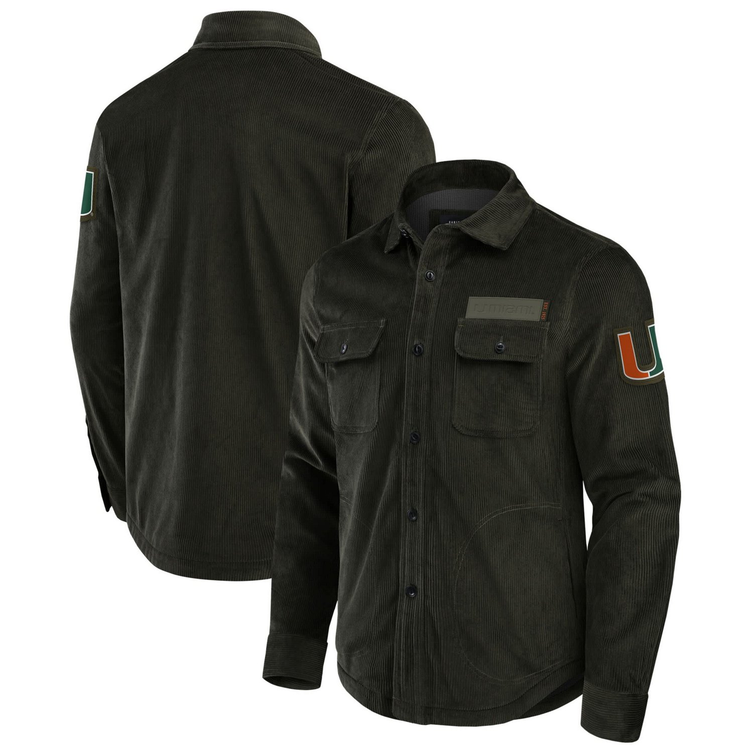 Darius Rucker Collection by Fanatics Miami Hurricanes Corduroy Full-Button Shacket