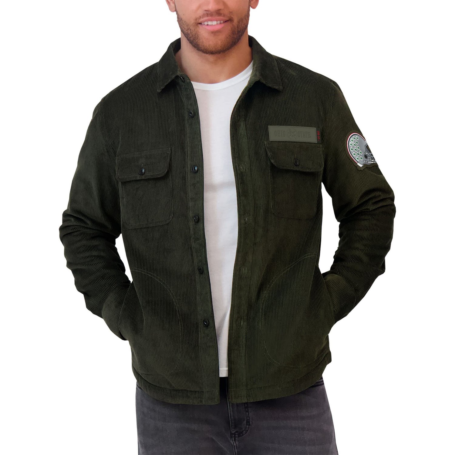 Darius Rucker Collection by Fanatics Ohio State Buckeyes Corduroy Full-Button Shacket - view number 4