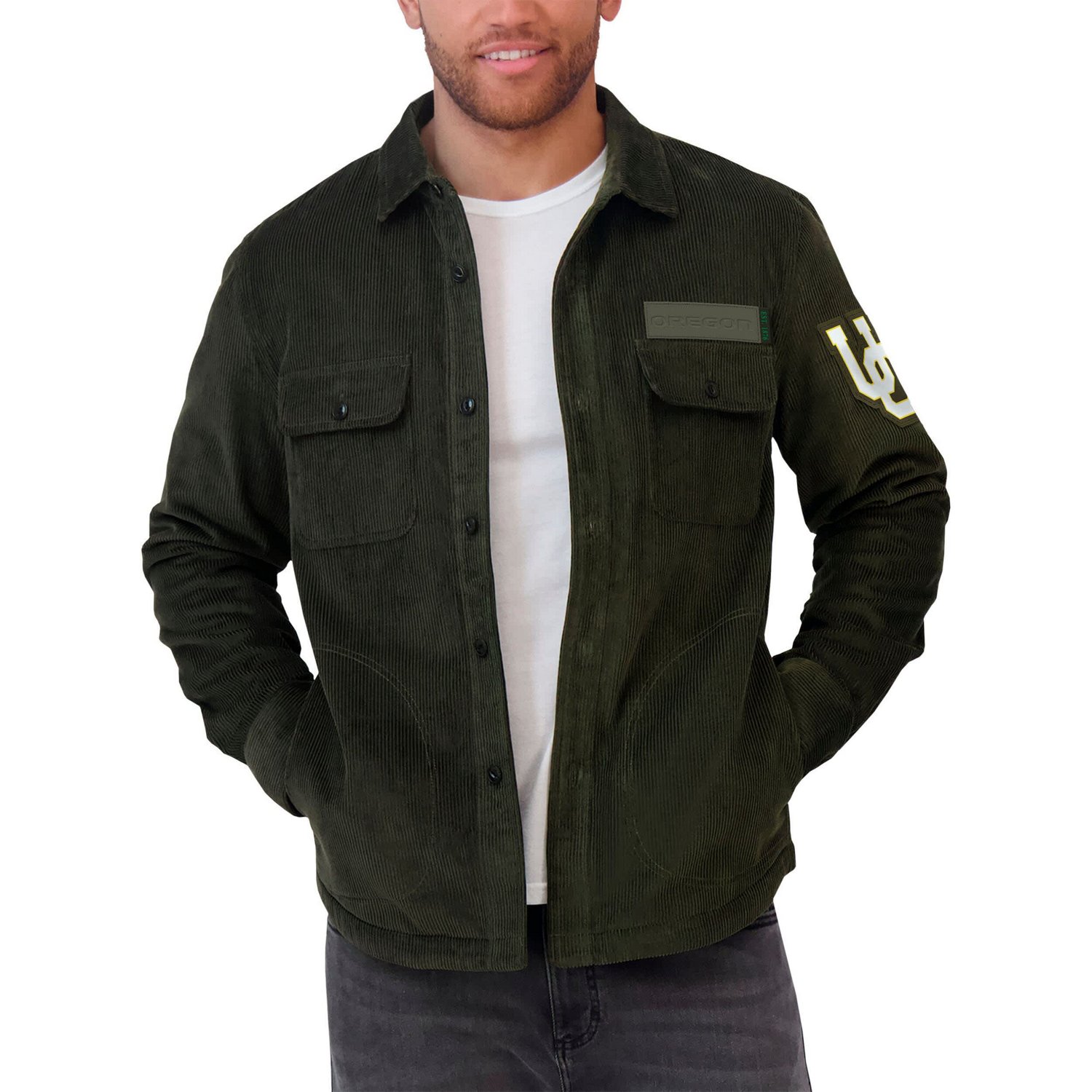 Darius Rucker Collection by Fanatics Oregon Ducks Corduroy Full-Button Shacket - view number 4