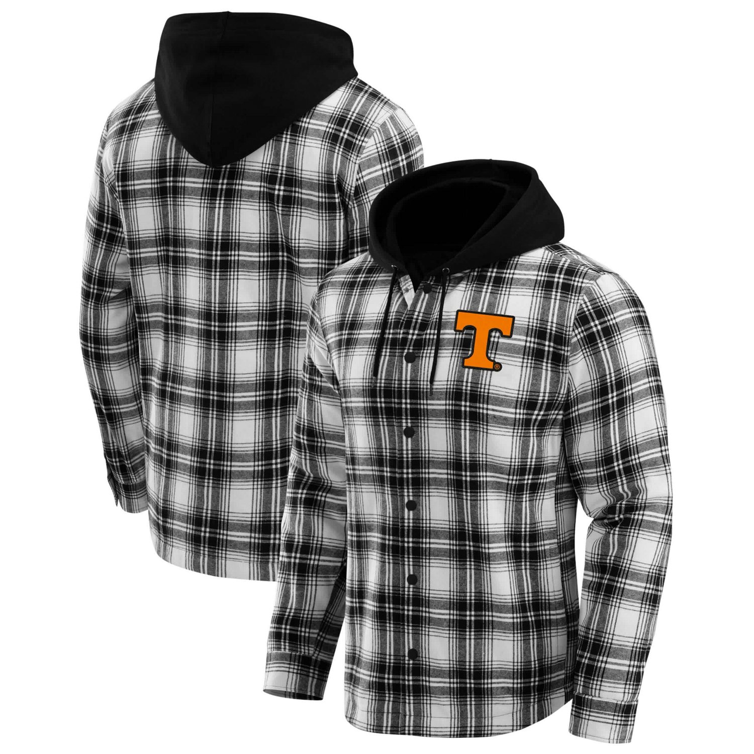 Darius Rucker Collection by Fanatics Tennessee Volunteers Plaid Flannel Quilted Full-Snap Hooded Shacket - view number 1