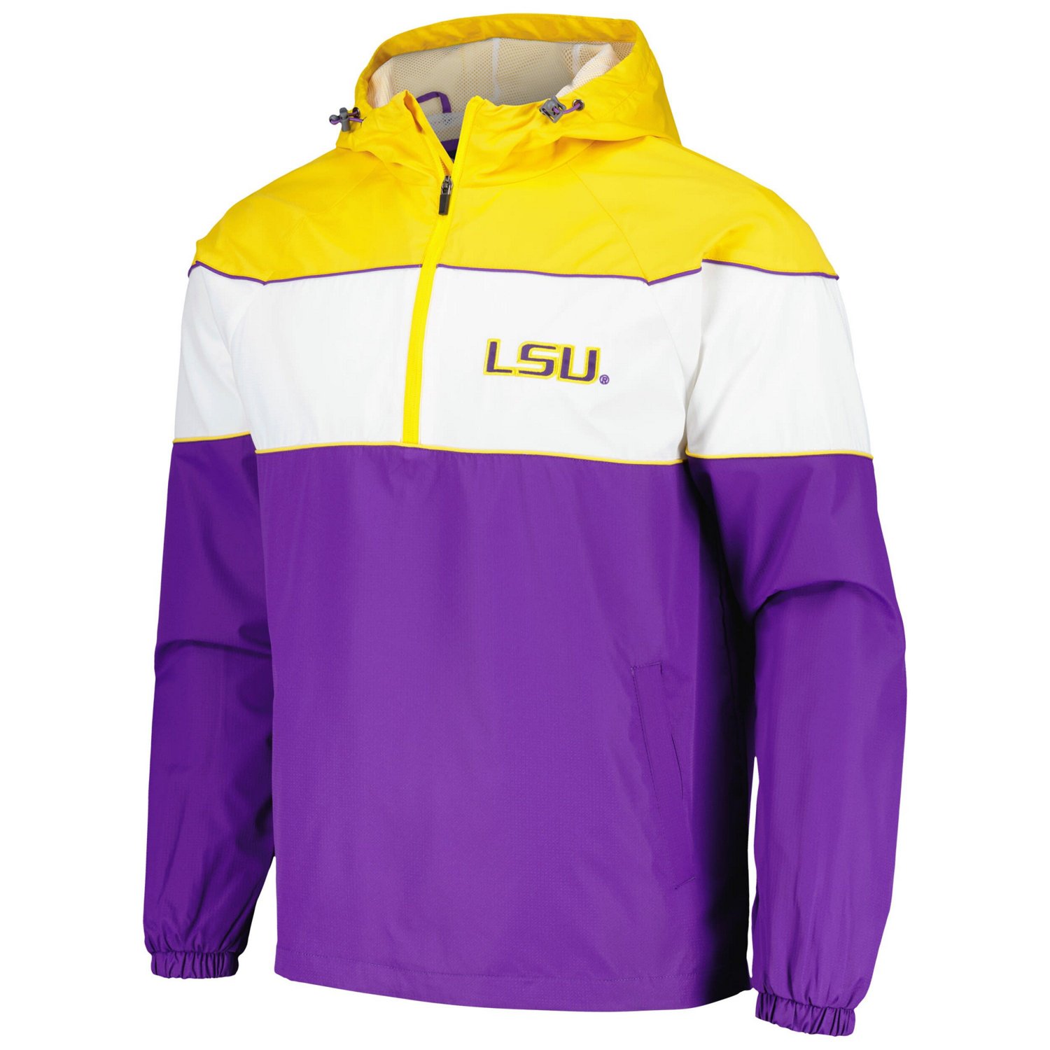 G-III Sports by Carl Banks LSU Tigers Center Line Half-Zip Raglan Hoodie Jacket