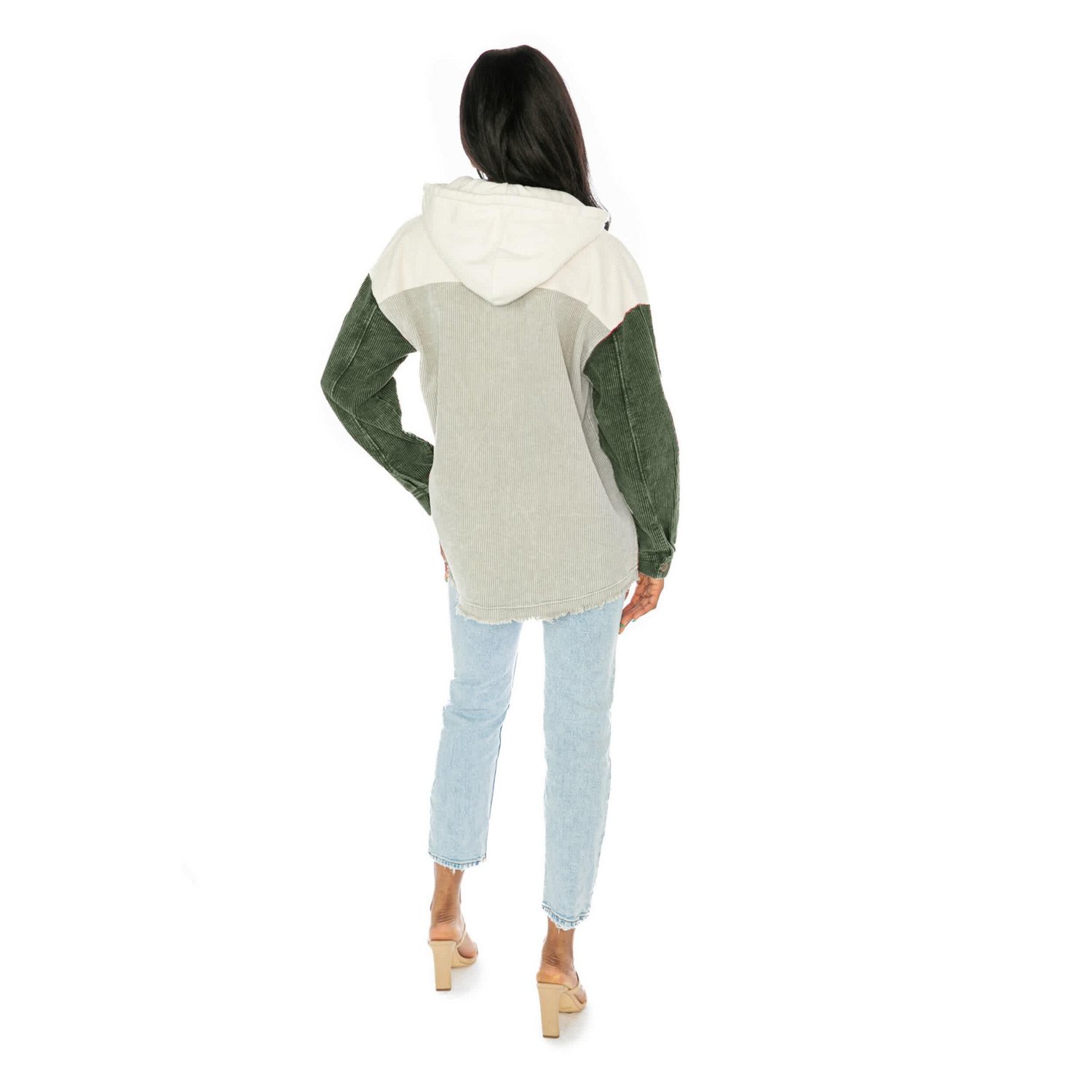 Gameday Couture Miami Hurricanes Vintage Wash Corduroy Full-Snap Hooded Shacket - view number 3