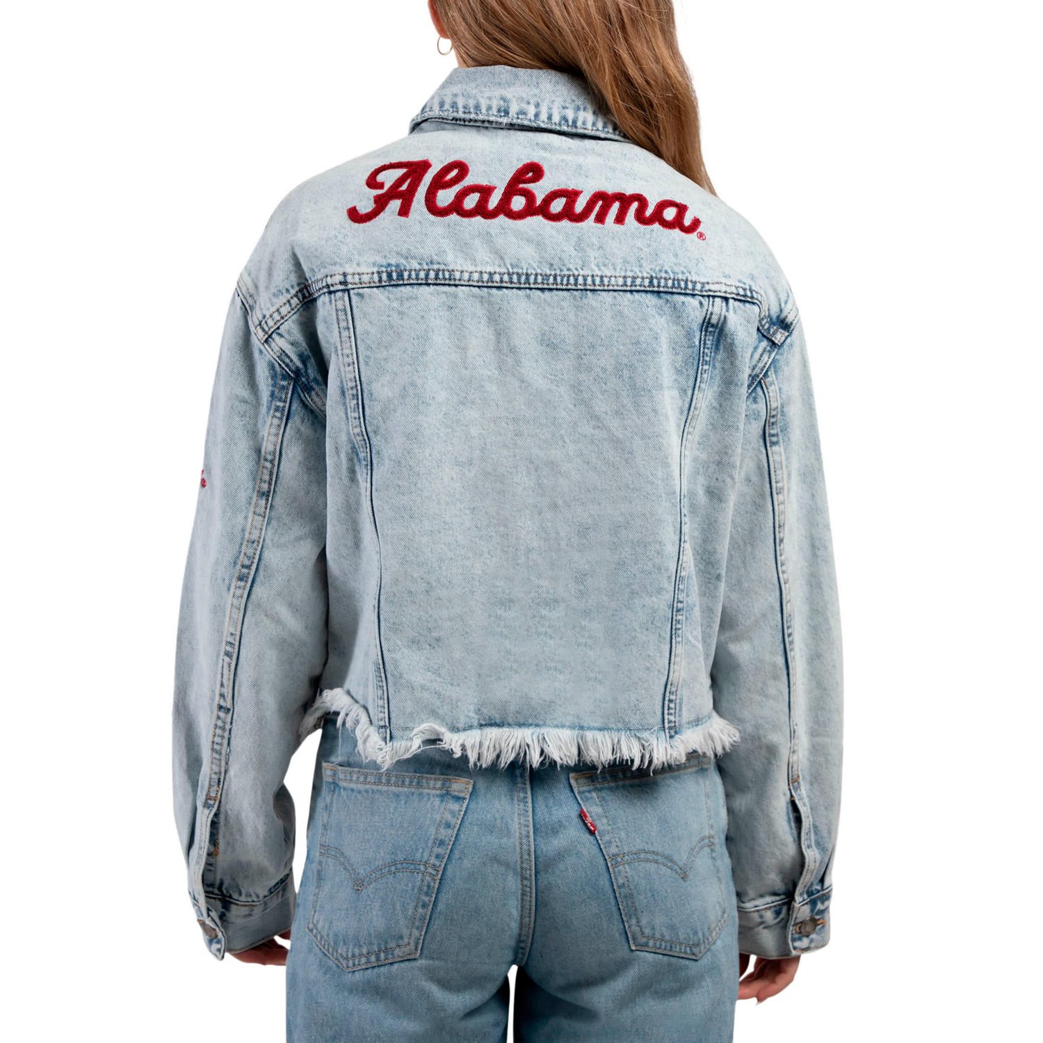 Hype and Vice Alabama Crimson Tide Lightwash Full-Button Jean Jacket                                                             - view number 3
