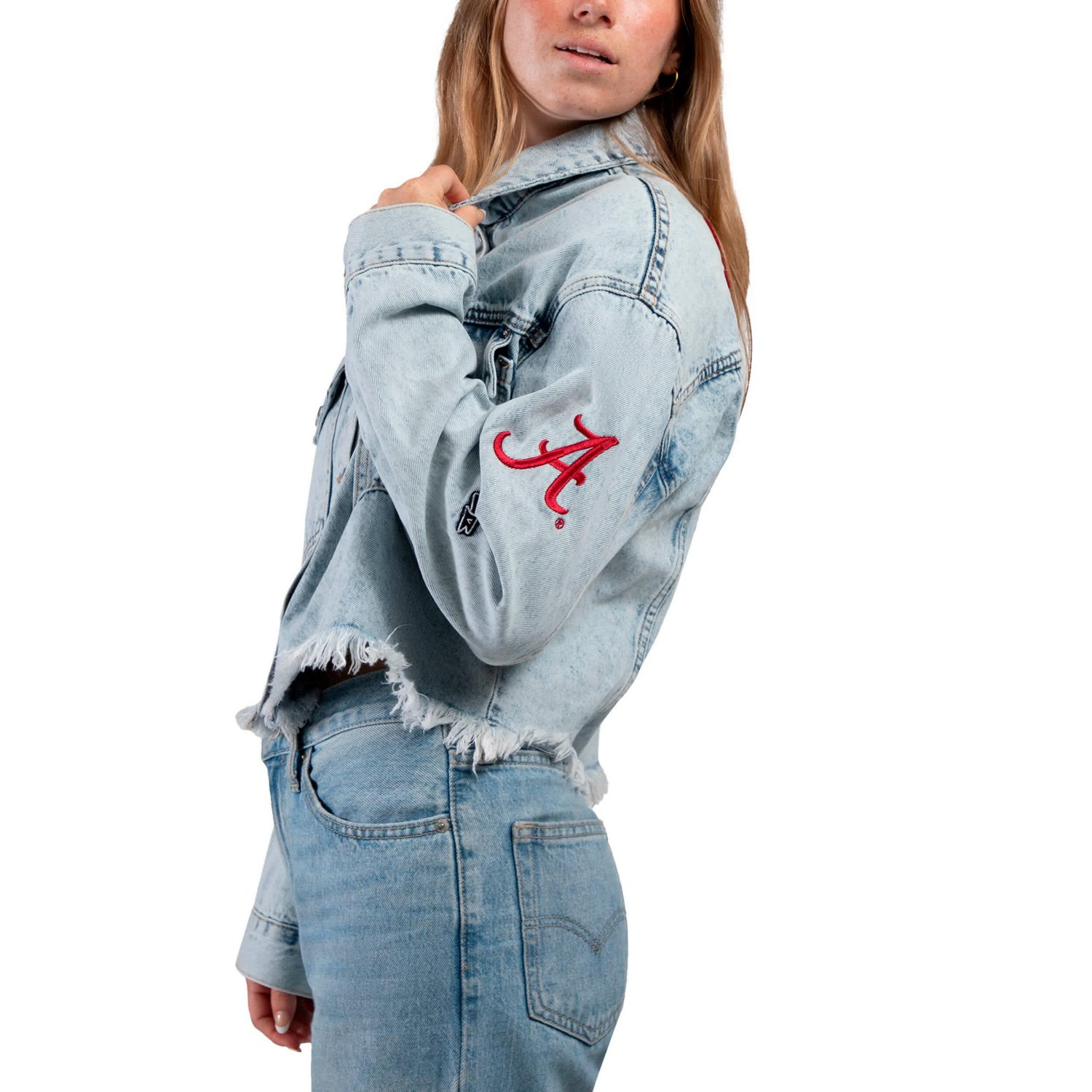 Hype and Vice Alabama Crimson Tide Lightwash Full-Button Jean Jacket                                                             - view number 2