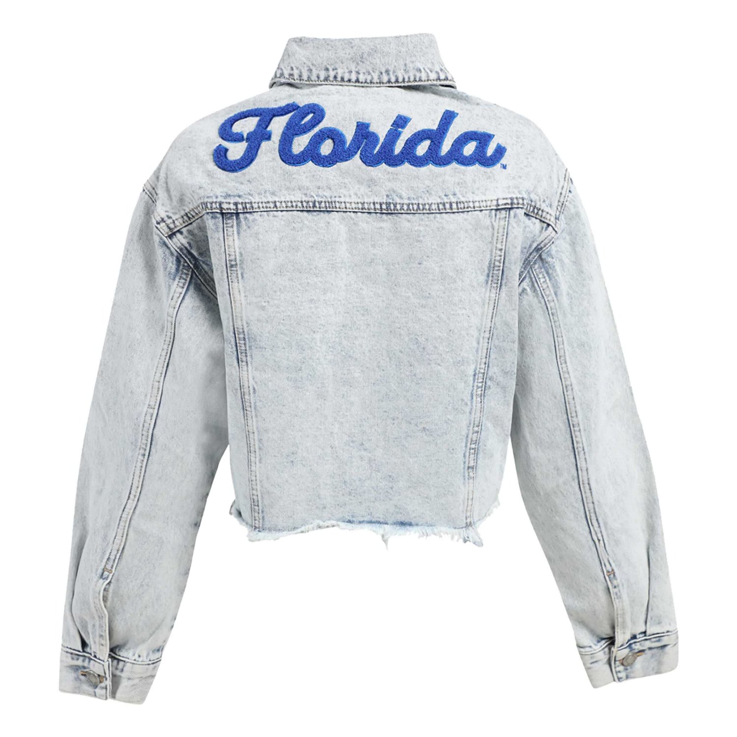Hype and Vice Florida Gators Lightwash Cropped Button-Up Jean Jacket                                                             - view number 3