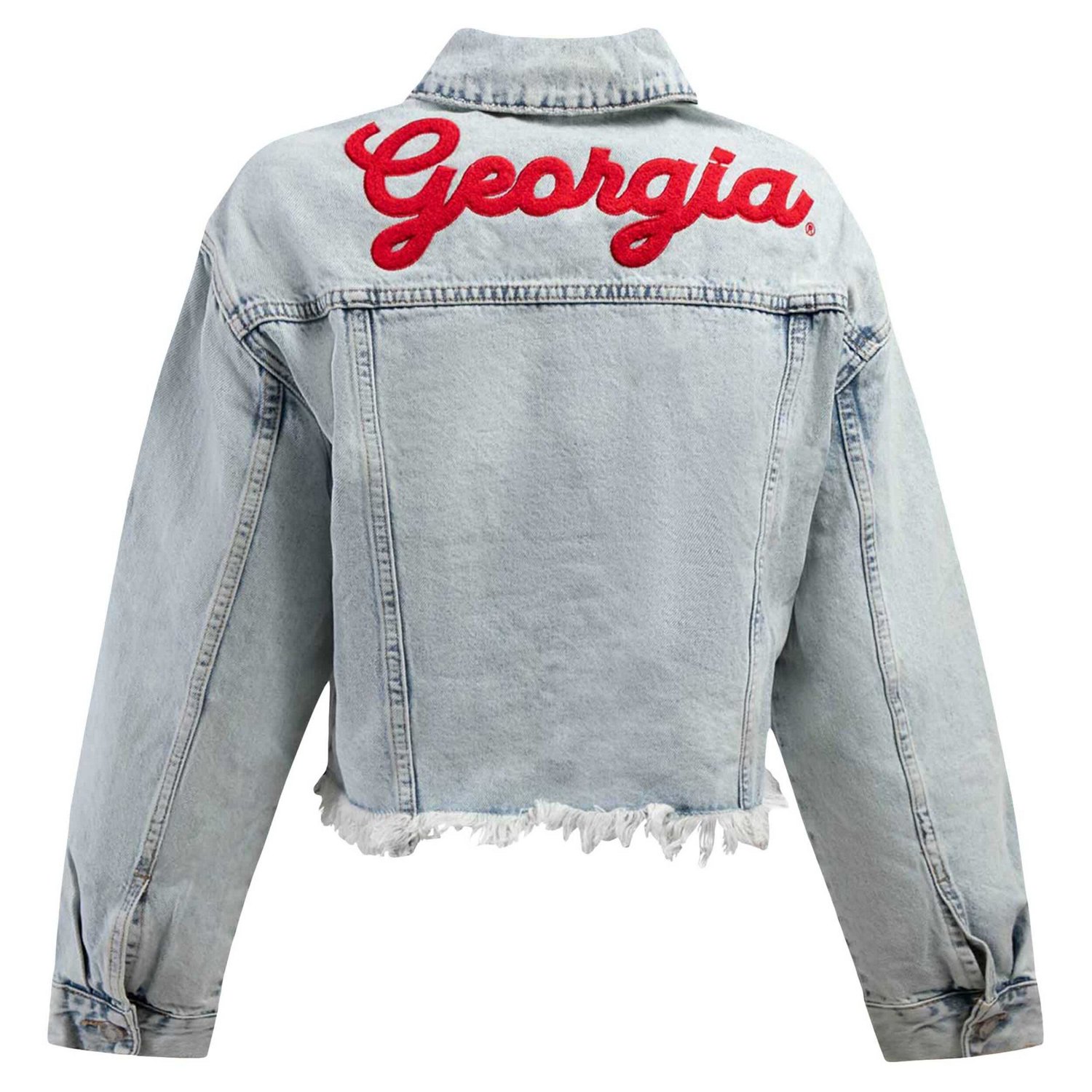 Hype and Vice Georgia Bulldogs Lightwash Full-Button Jean Jacket