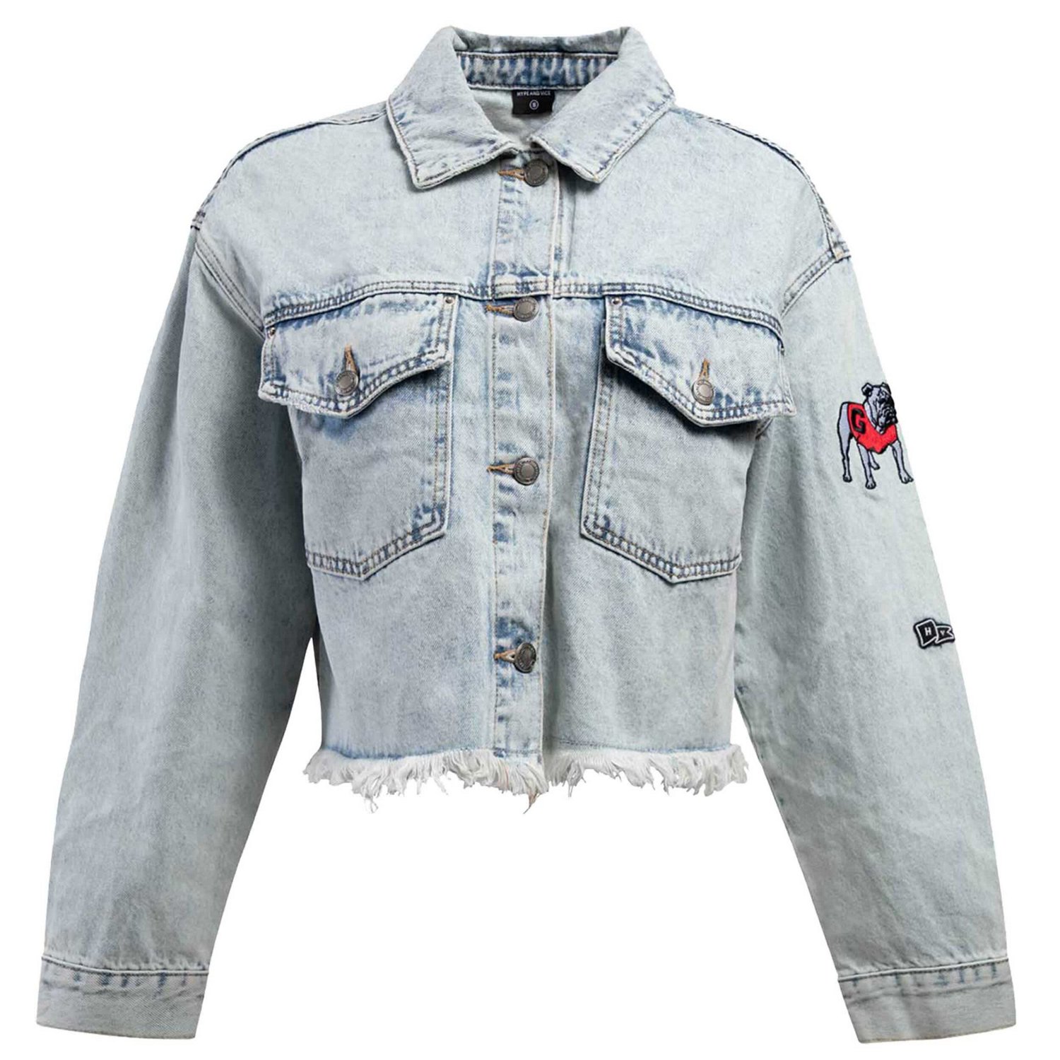 Hype and Vice Georgia Bulldogs Lightwash Full-Button Jean Jacket