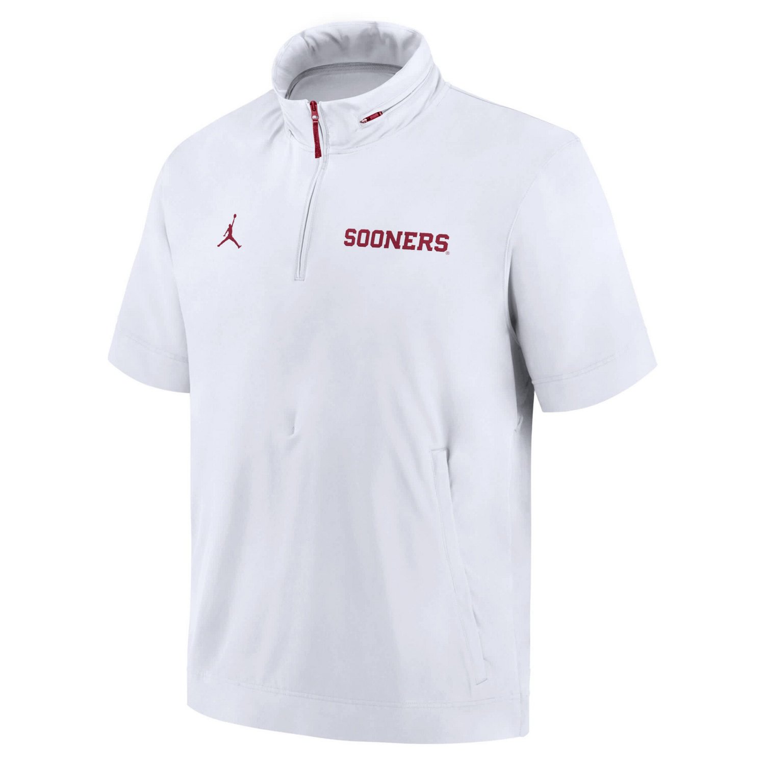 Jordan Brand Oklahoma Sooners 2024 Sideline Coach Short Sleeve Half-Zip Hoodie Jacket - view number 2