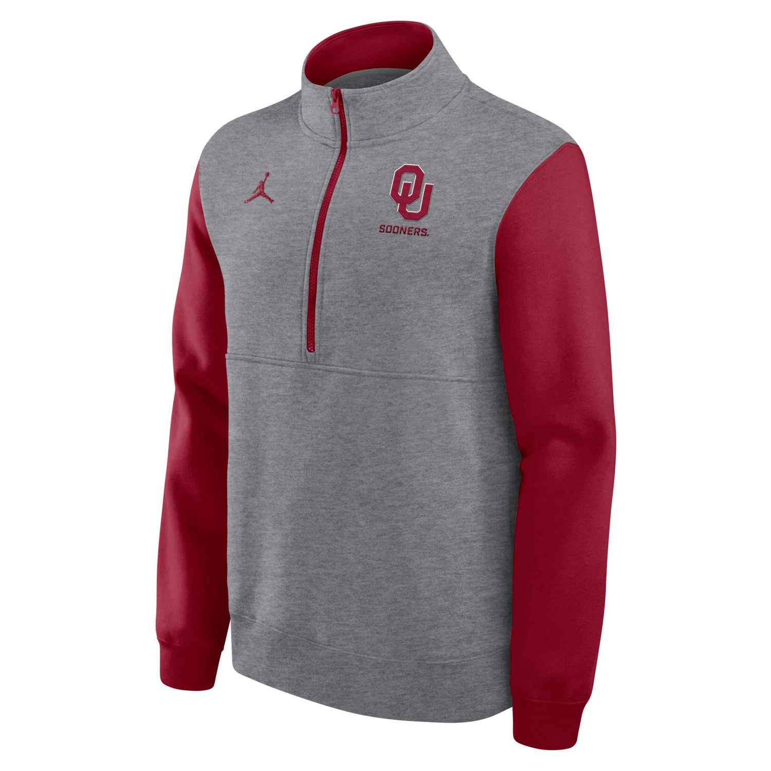Jordan Brand Oklahoma Sooners Club Fleece Half-Zip Pullover - view number 2