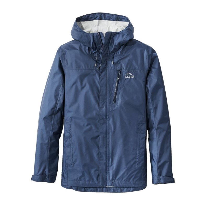 L.L.Bean Men's Trail Model Rain Jacket Nautical Navy Blue, Small - Men's Rainwear at Academy Sports