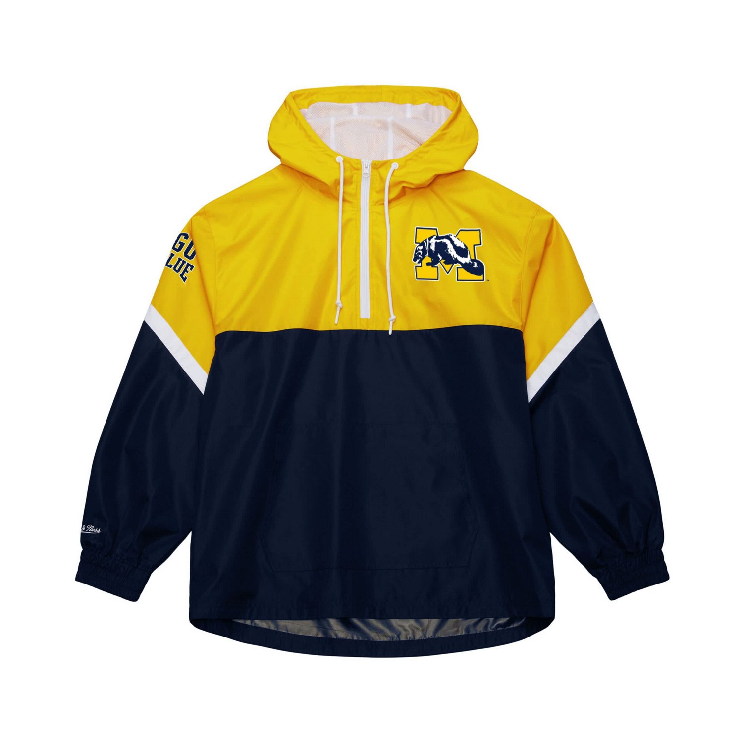 Mitchell  Ness Michigan Wolverines Tie Breaker Logo Vintage Lightweight Anorak Half-Zip Windbreaker - view number 2