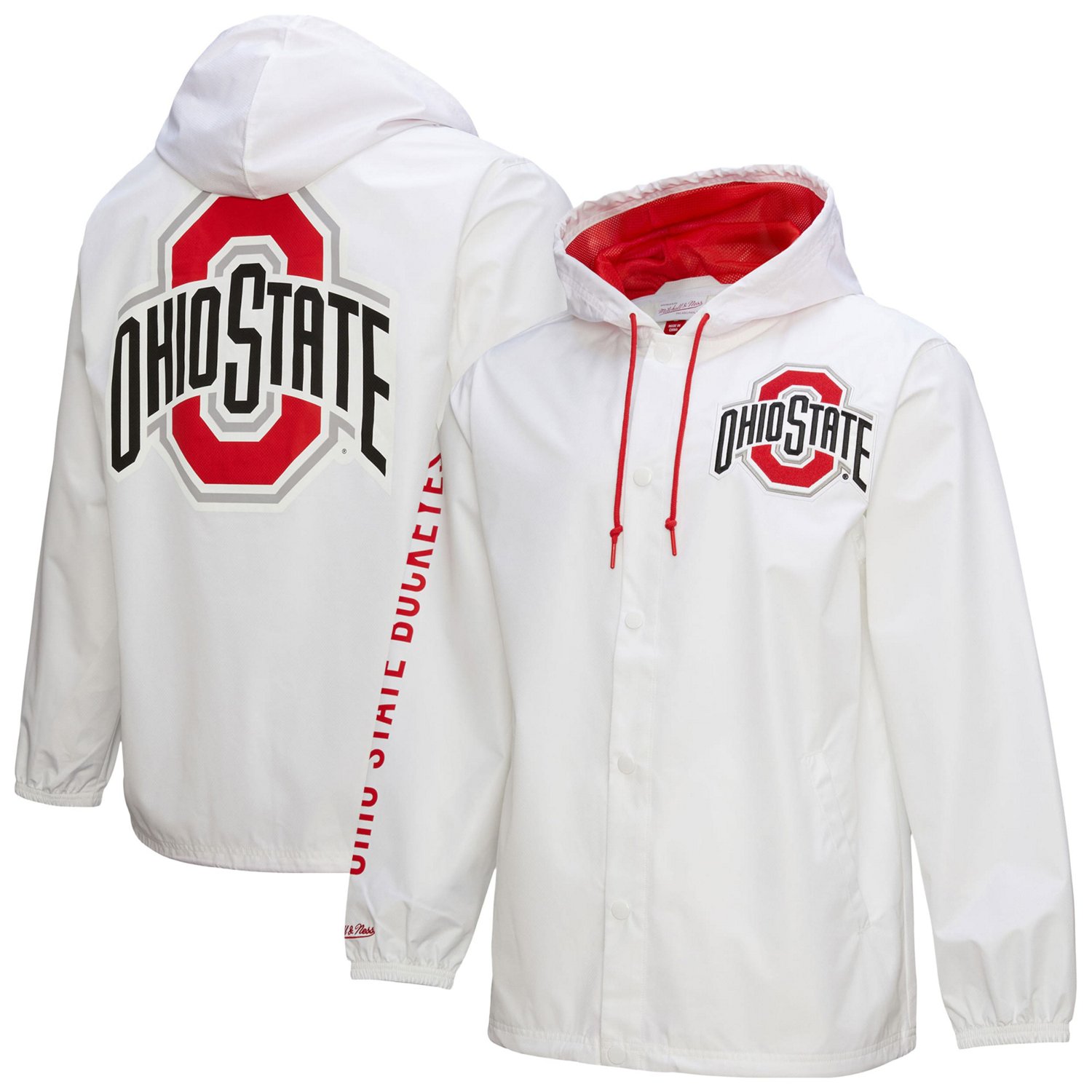 Mitchell  Ness Ohio State Buckeyes Coaches Full-Snap Hoodie Jacket