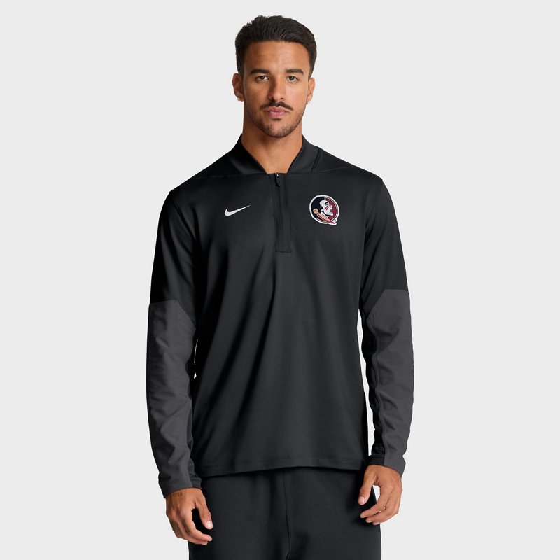 Nike Men's Black Florida State Seminoles One Goal Performance Half-Zip Pullover Hoodie - Black