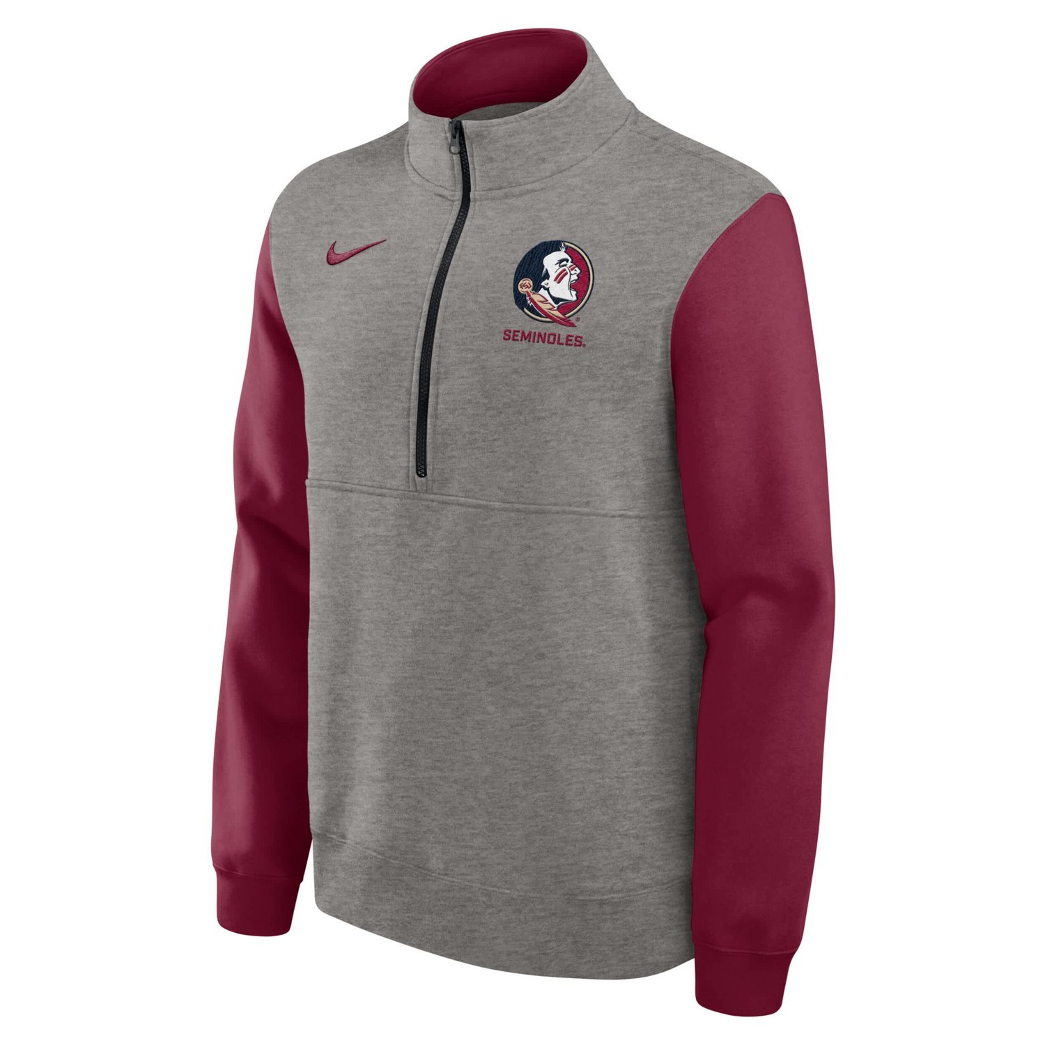 Nike Garnet Florida State Seminoles Club Fleece Half-Zip Pullover - view number 2