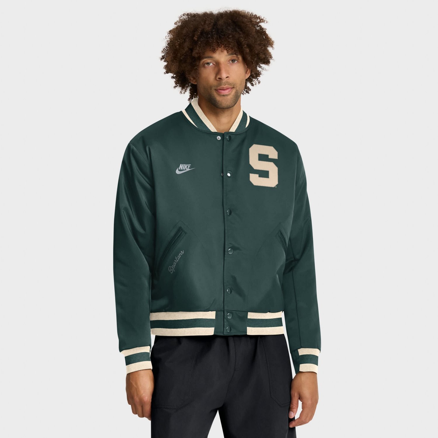 Nike Michigan State Spartans Legacy Full-Snap Bomber Jacket