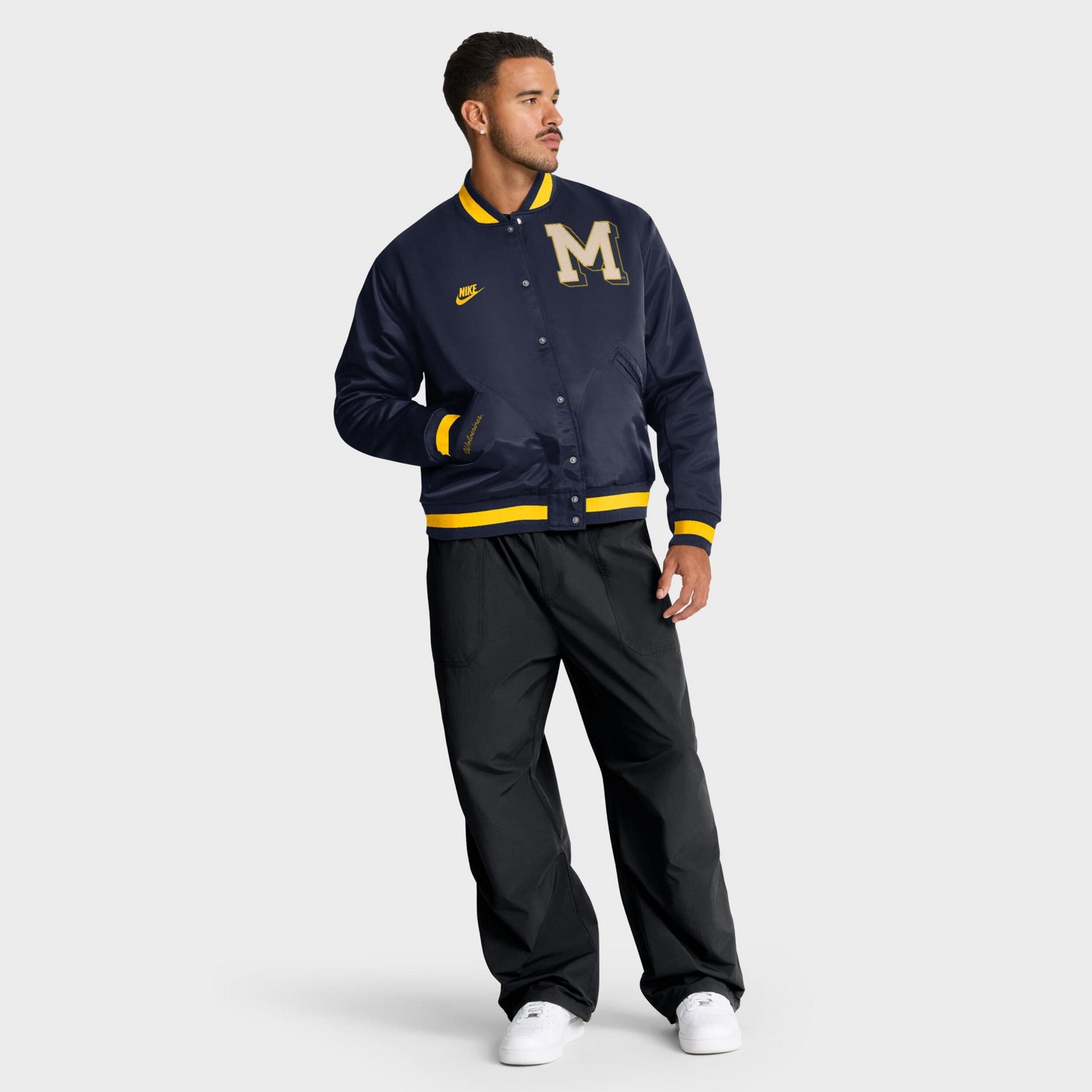Nike Michigan Wolverines Legacy Full-Snap Bomber Jacket - view number 3