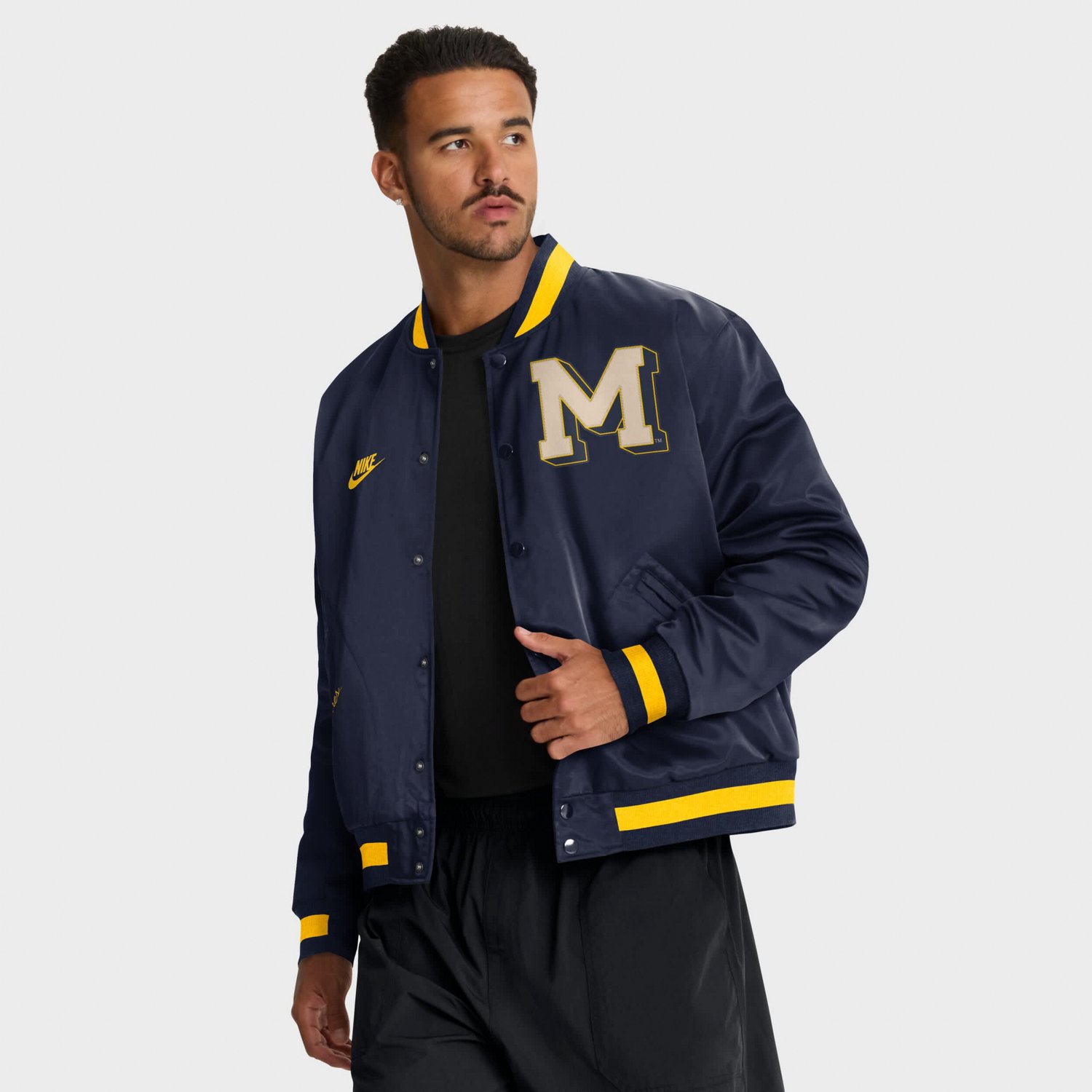 Nike Michigan Wolverines Legacy Full-Snap Bomber Jacket
