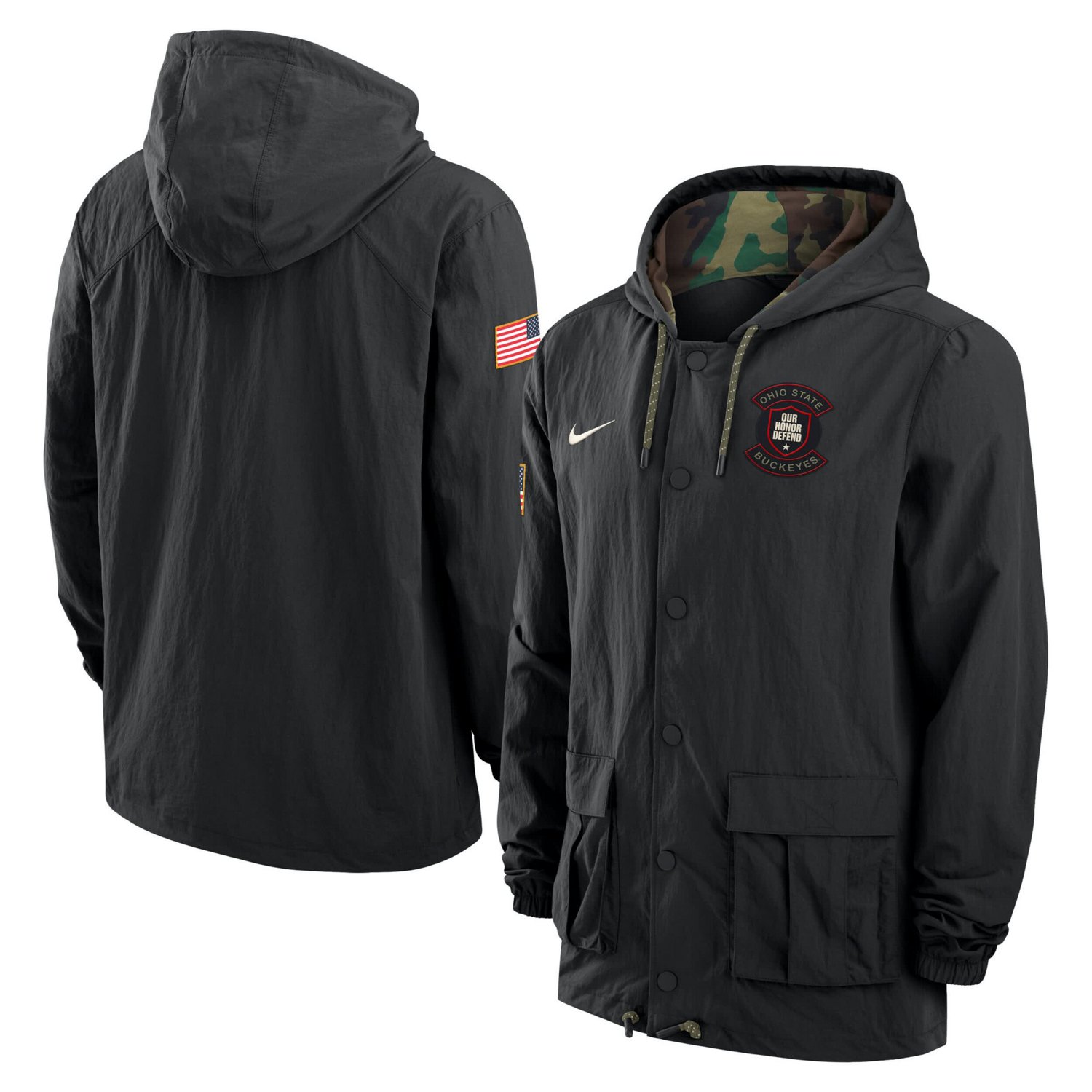 Nike Ohio State Buckeyes 2025 NCAA Military Appreciation Full-Snap Jacket