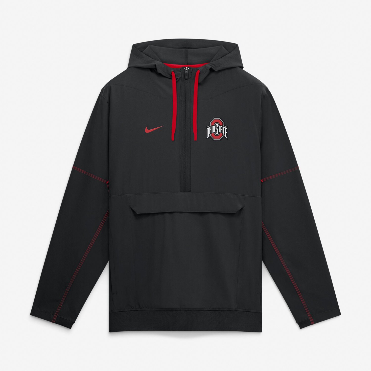 Nike Ohio State Buckeyes 2026 Sideline Anorak Half-Zip Hooded Jacket