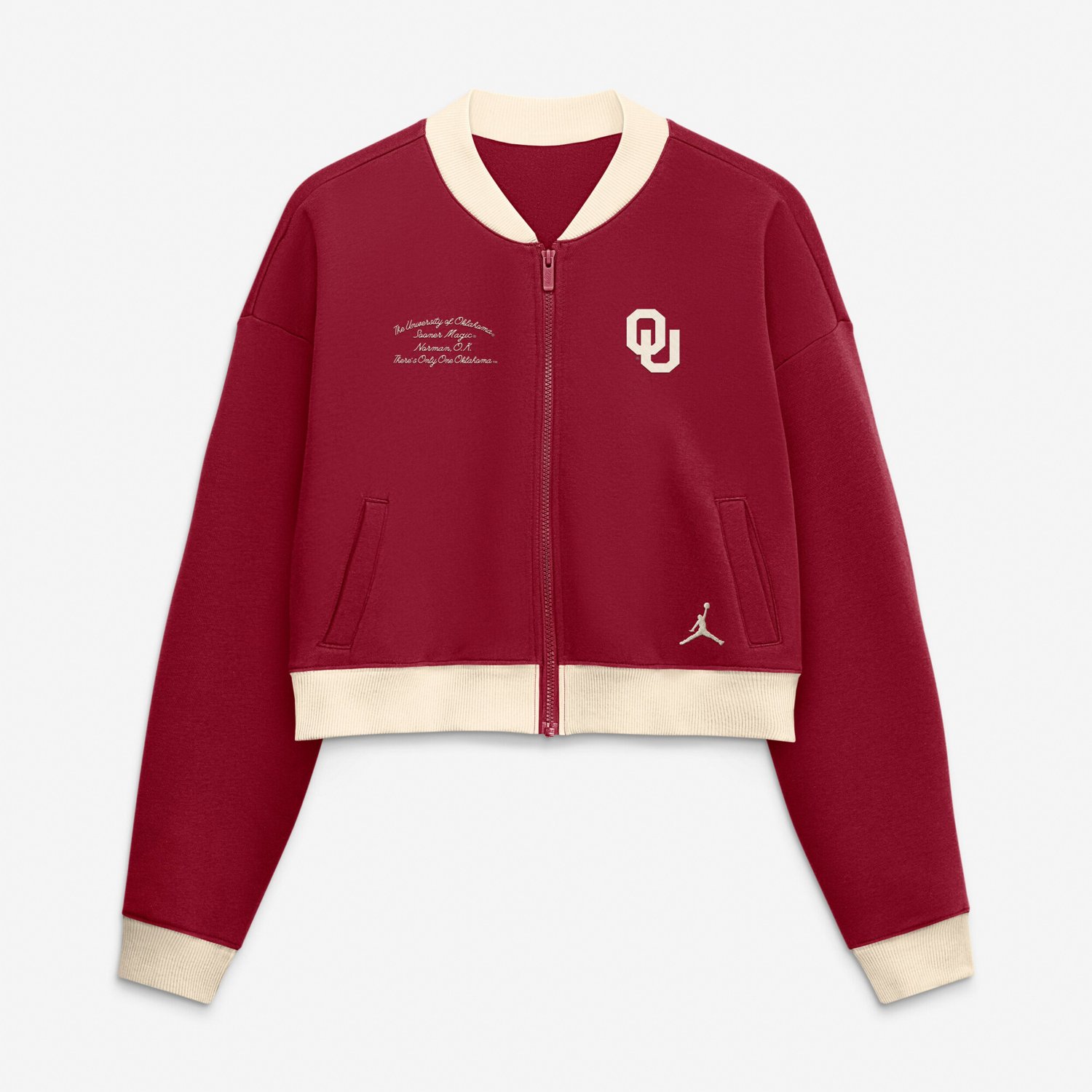 Nike Oklahoma Sooners Oversized Academic Cropped Full-Zip Bomber Jacket - view number 2