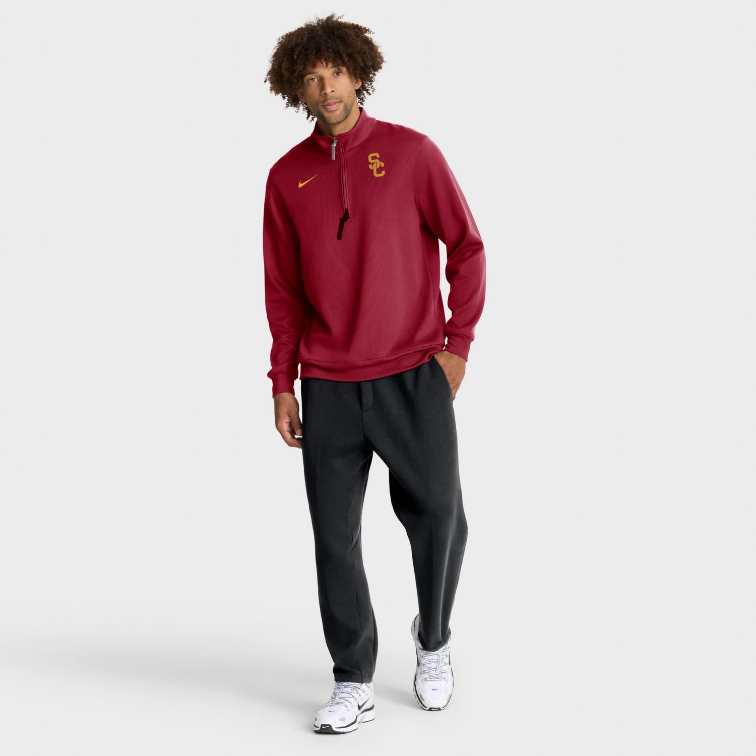 Nike USC Trojans 2025 Coaches Premium Dri-FIT Half-Zip Pullover - view number 3