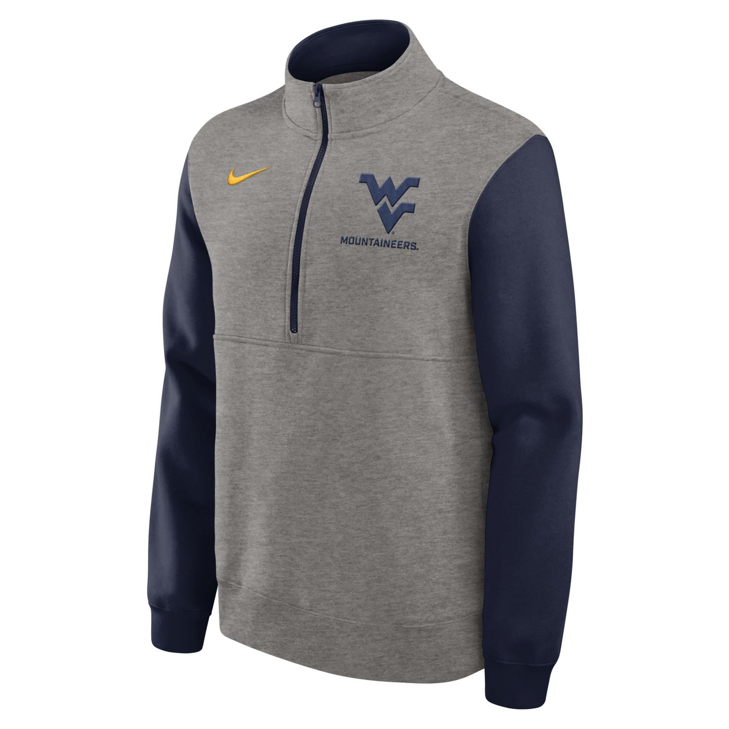 Nike West Virginia Mountaineers Club Fleece Tri-Blend Half-Zip Pullover - view number 2