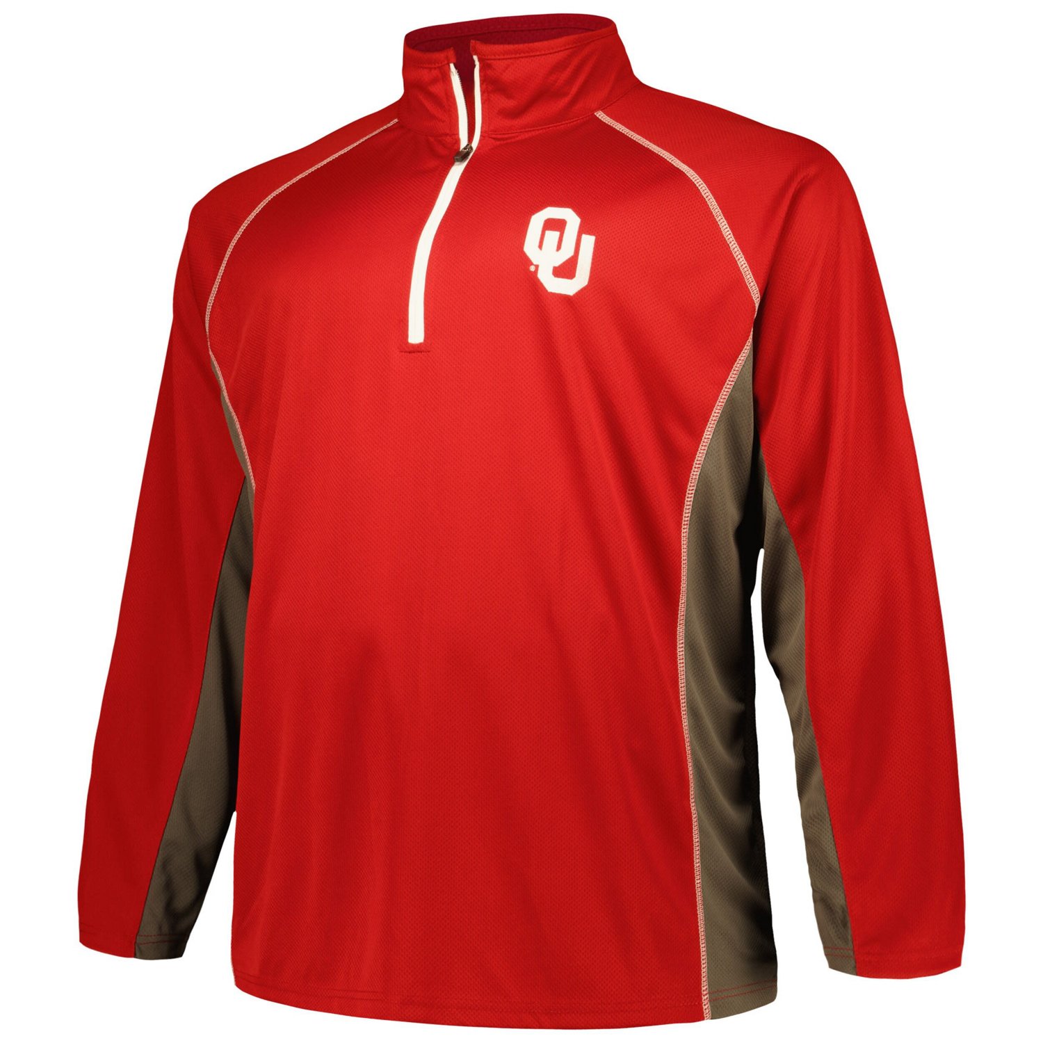 Profile Oklahoma Sooners Big  Tall Quarter-Zip Raglan Jacket
