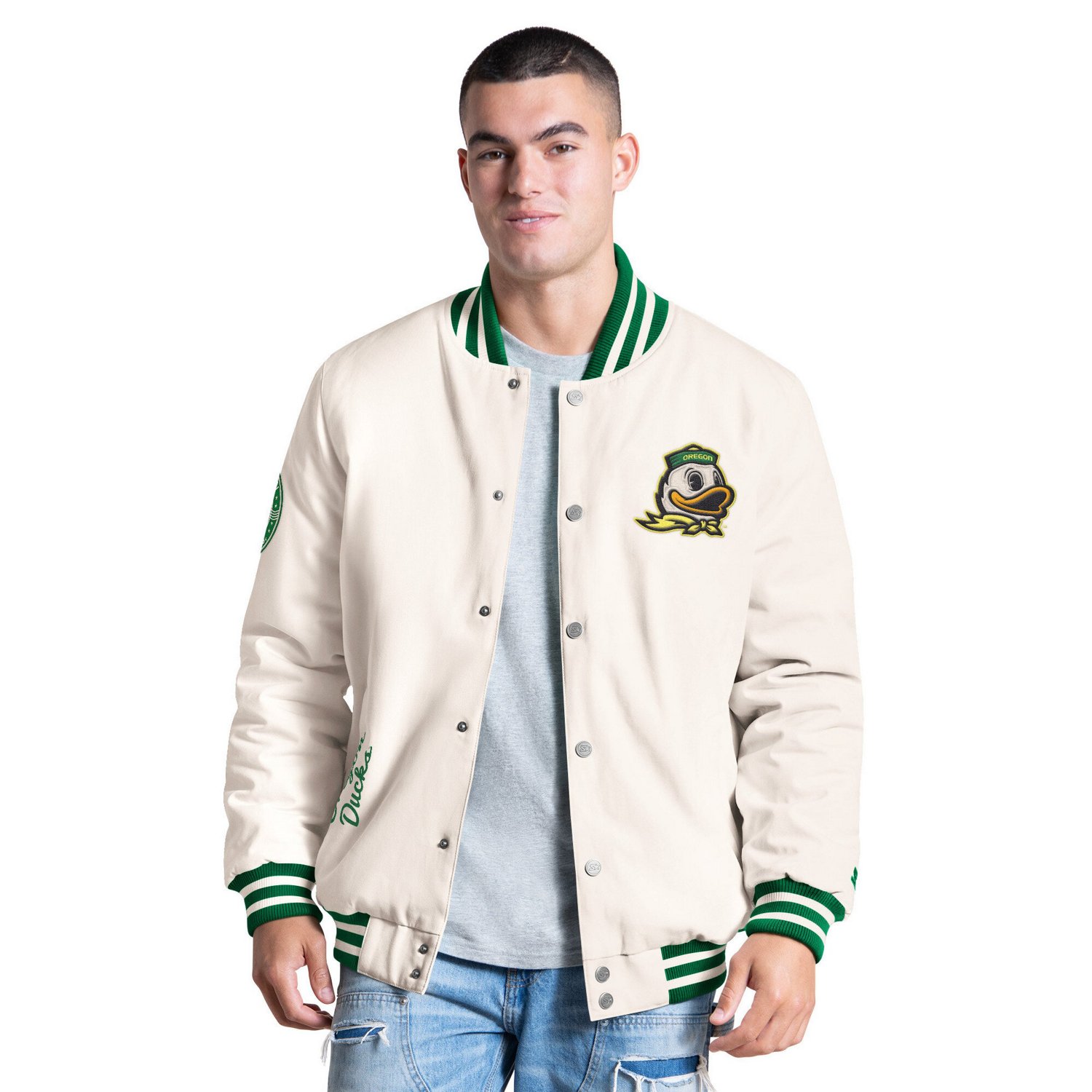 Starter Oregon Ducks Spectator Varsity Full Snap Jacket
