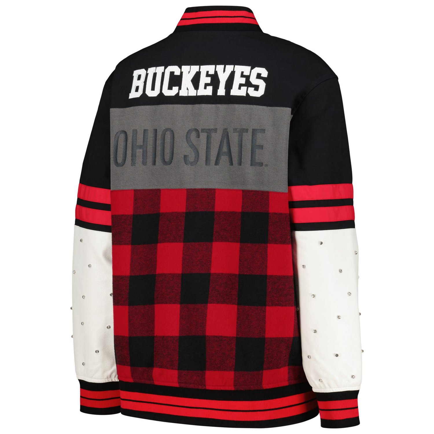 The Wild Collective Ohio State Buckeyes Multi Vintage Button-Up Bomber Jacket - view number 3