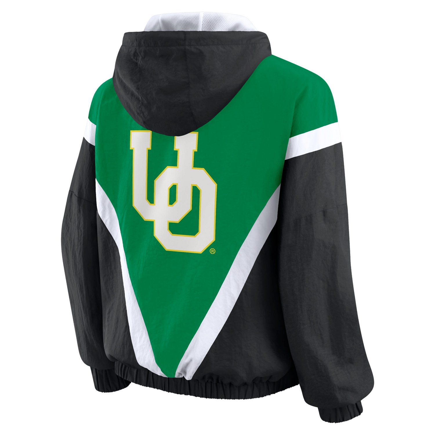 WEAR by Erin Andrews Black Oregon Ducks Colorblock Full-Zip Hoodie Windbreaker Jacket - view number 3