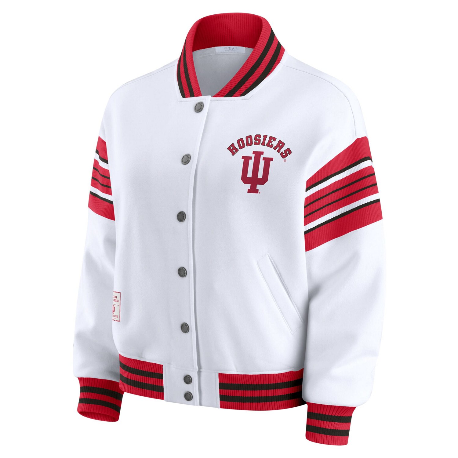 WEAR by Erin Andrews Crimson Indiana Hoosiers Satin Stitch Full-Snap Fleece Sweatshirt Jacket - view number 2