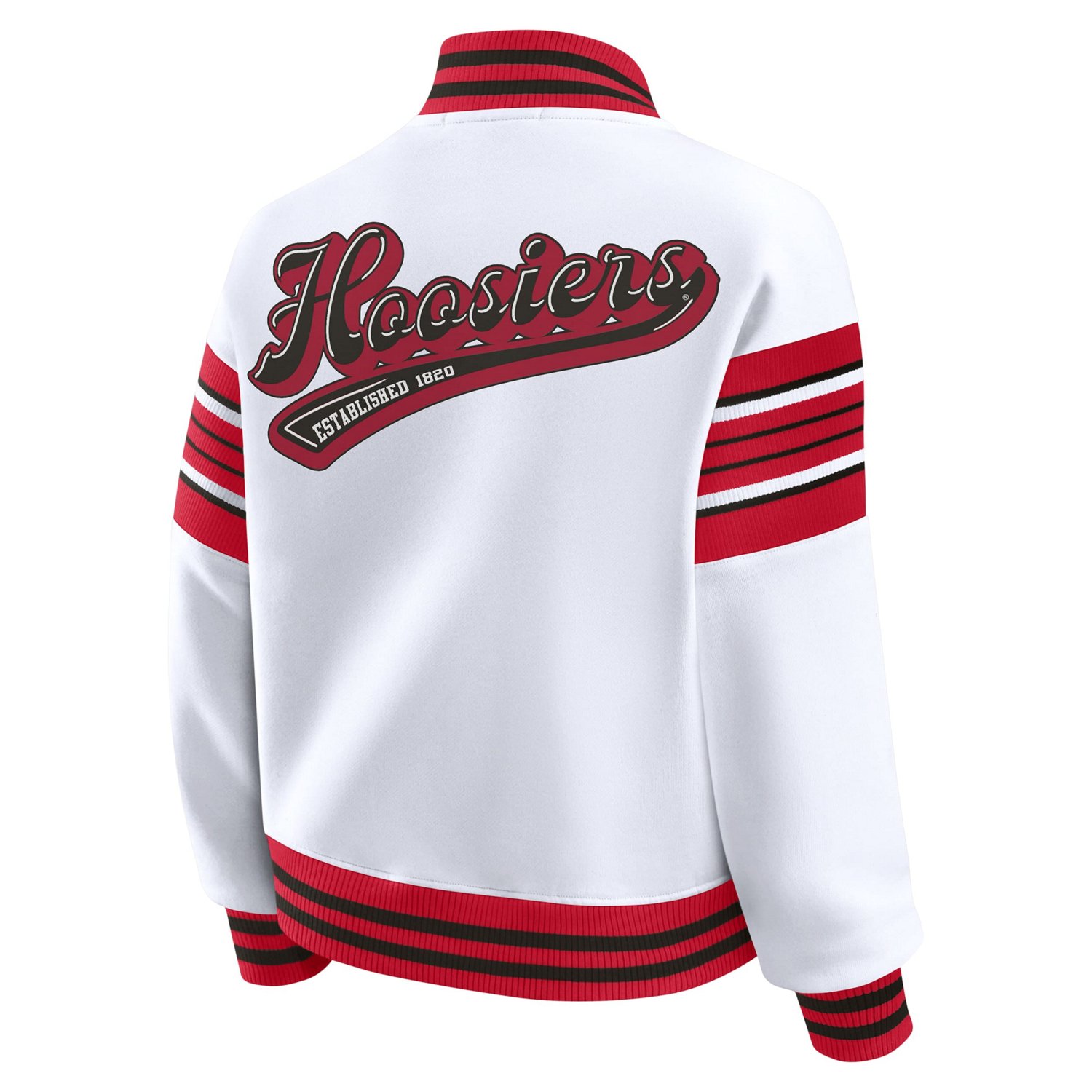 WEAR by Erin Andrews Crimson Indiana Hoosiers Satin Stitch Full-Snap Fleece Sweatshirt Jacket - view number 3