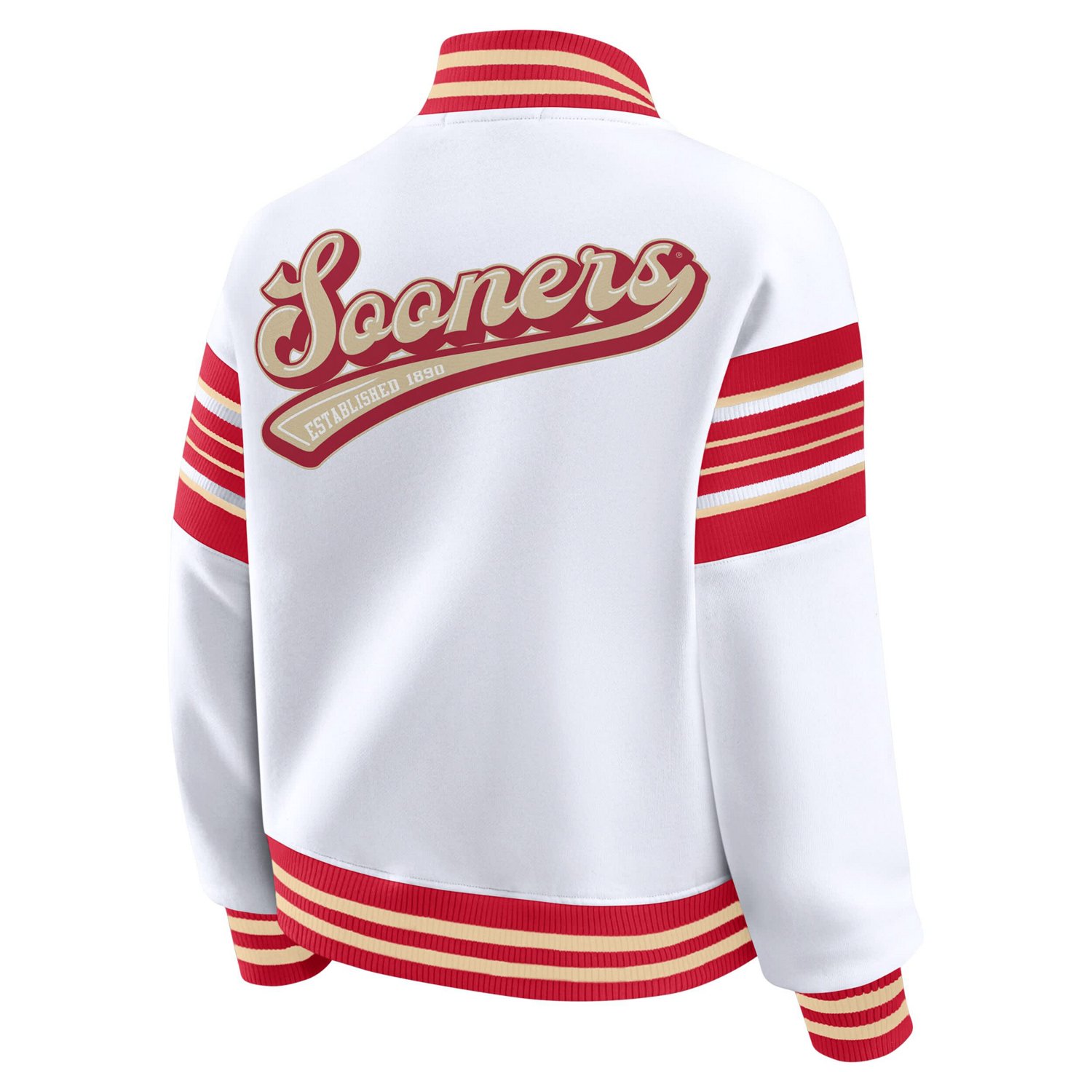 WEAR by Erin Andrews Crimson Oklahoma Sooners Satin Stitch Full-Snap Fleece Sweatshirt Jacket - view number 3