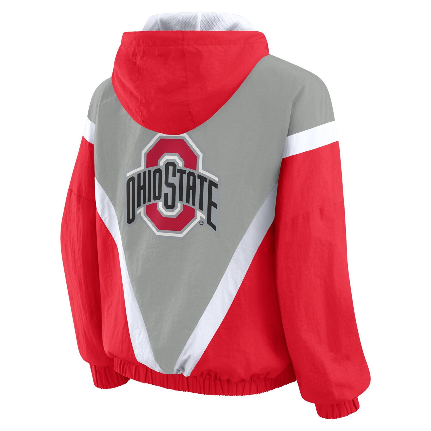 WEAR by Erin Andrews Gray Ohio State Buckeyes Colorblock Full-Zip Hoodie Windbreaker Jacket - view number 3
