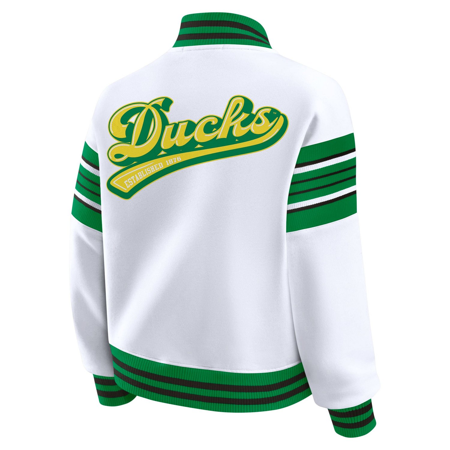 WEAR by Erin Andrews Green Oregon Ducks Satin Stitch Full-Snap Fleece Sweatshirt Jacket - view number 3