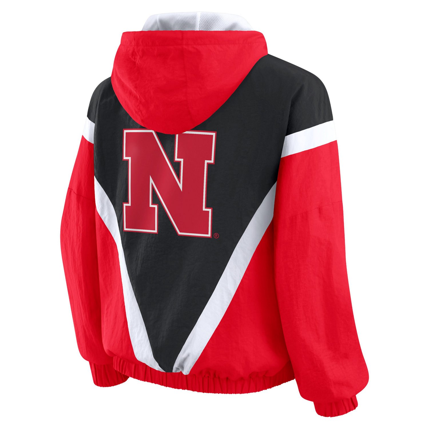 WEAR by Erin Andrews Nebraska Huskers Colorblock Full-Zip Hoodie Windbreaker Jacket - view number 3