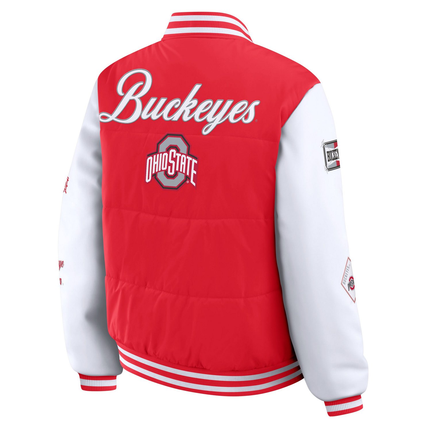 WEAR by Erin Andrews Ohio State Buckeyes Varsity Full-Snap Puffer Jacket - view number 3