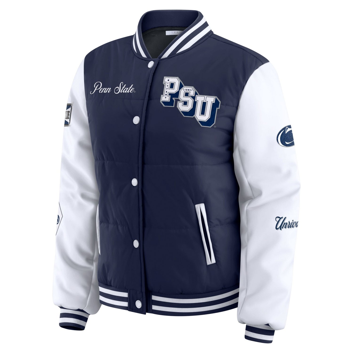 WEAR by Erin Andrews Penn State Nittany Lions Varsity Puffer Jacket - view number 2