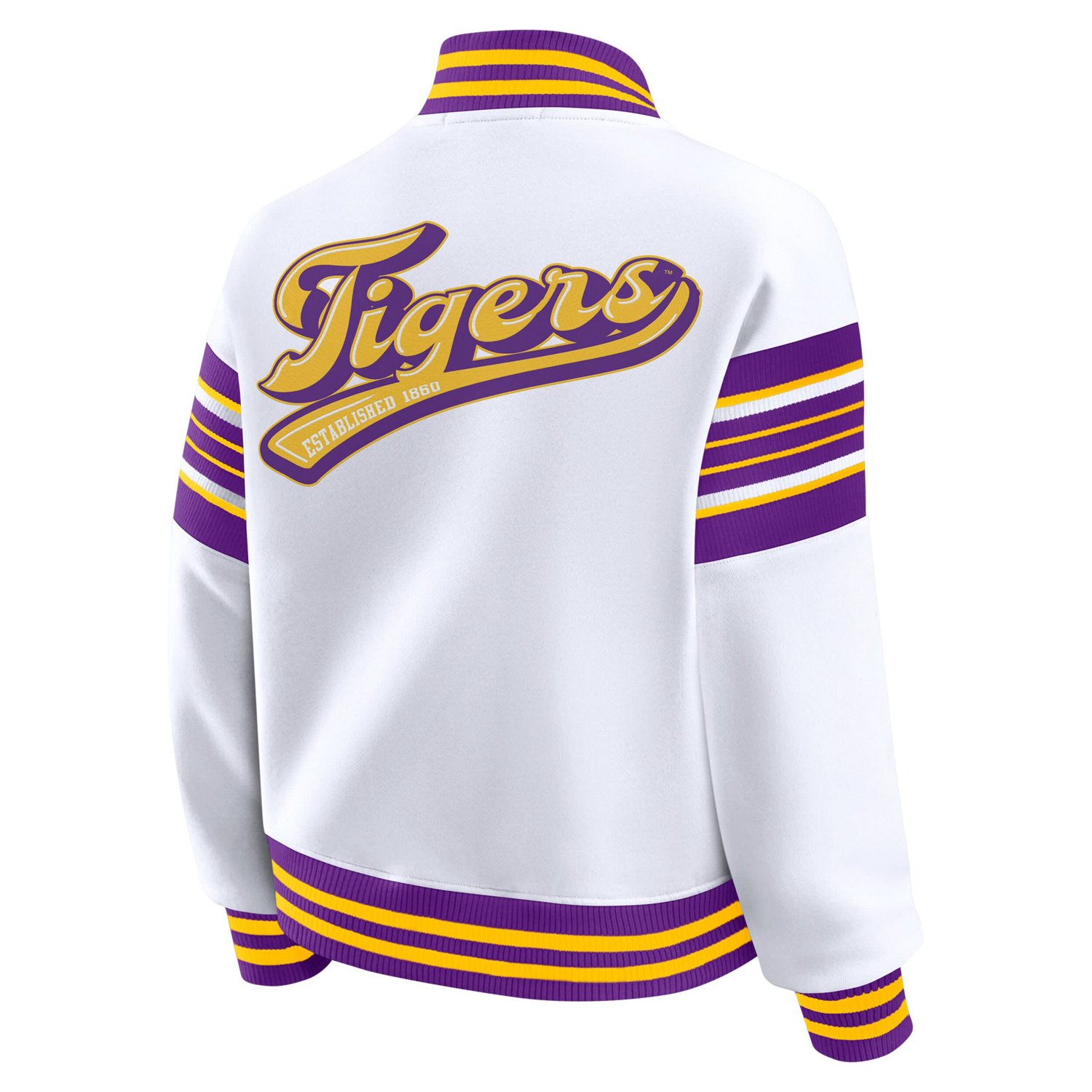 WEAR by Erin Andrews Purple LSU Tigers Satin Stitch Full-Snap Fleece Sweatshirt Jacket - view number 3
