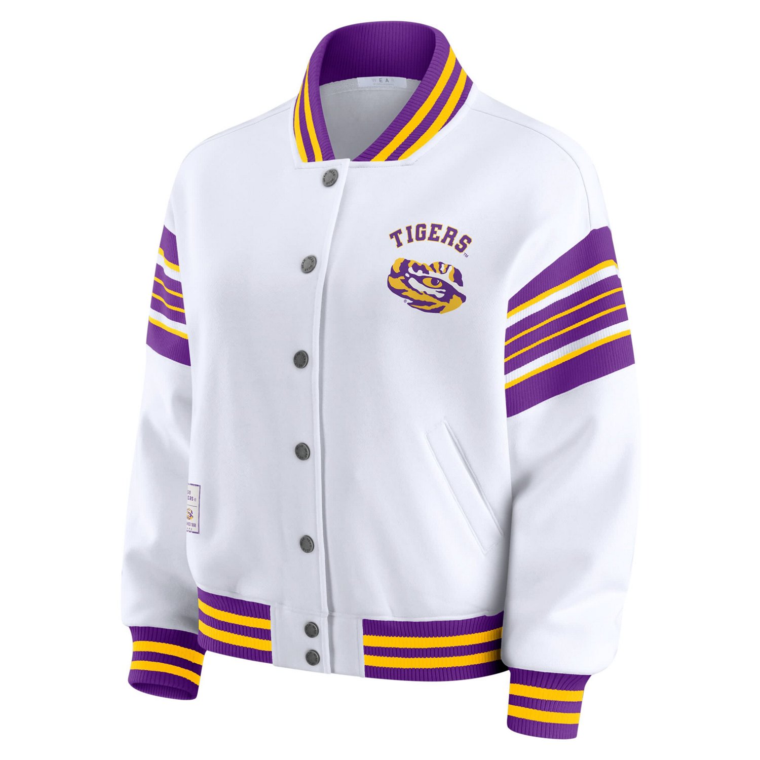 WEAR by Erin Andrews Purple LSU Tigers Satin Stitch Full-Snap Fleece Sweatshirt Jacket - view number 2