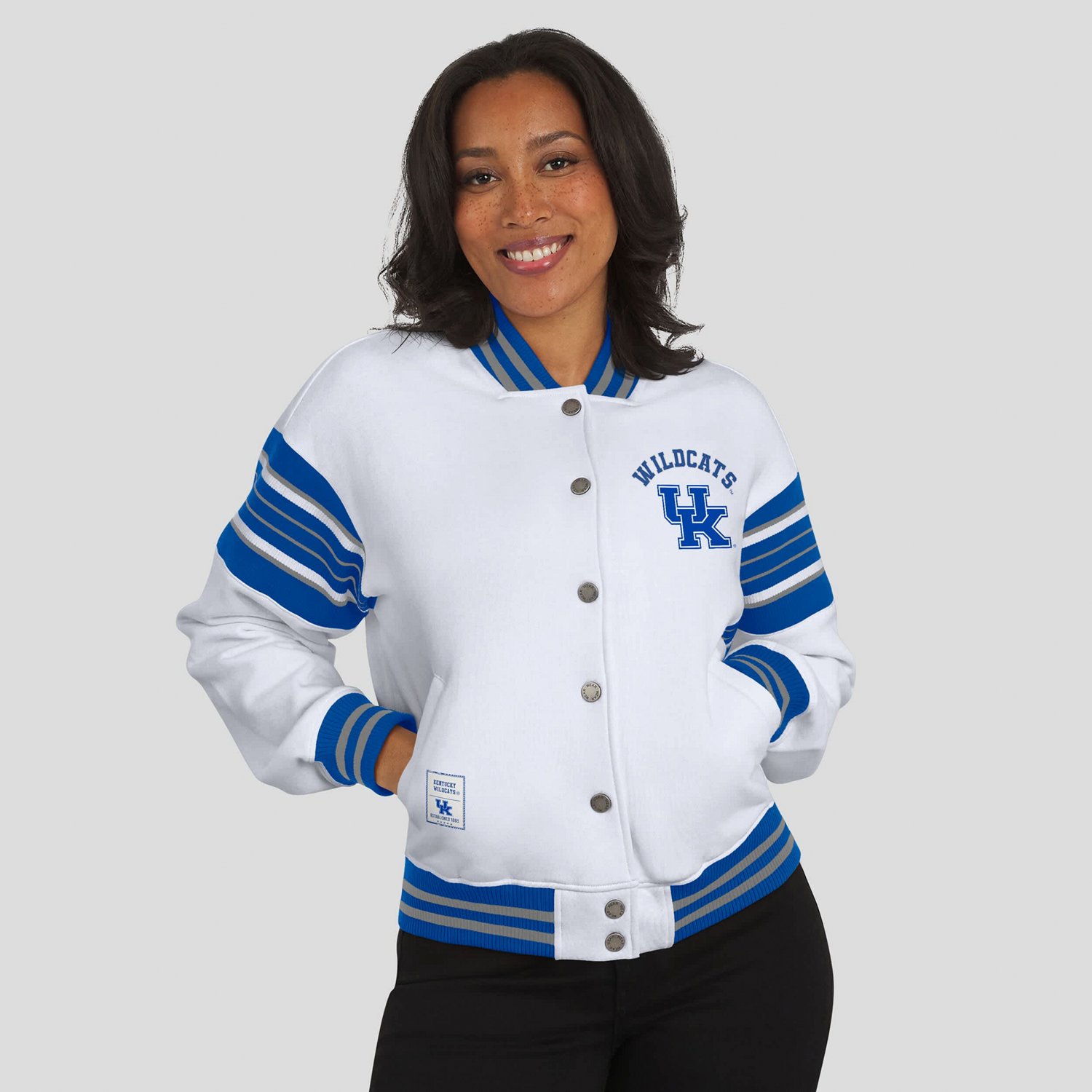 WEAR by Erin Andrews Royal Kentucky Wildcats Satin Stitch Full-Snap Fleece Sweatshirt Jacket - view number 4