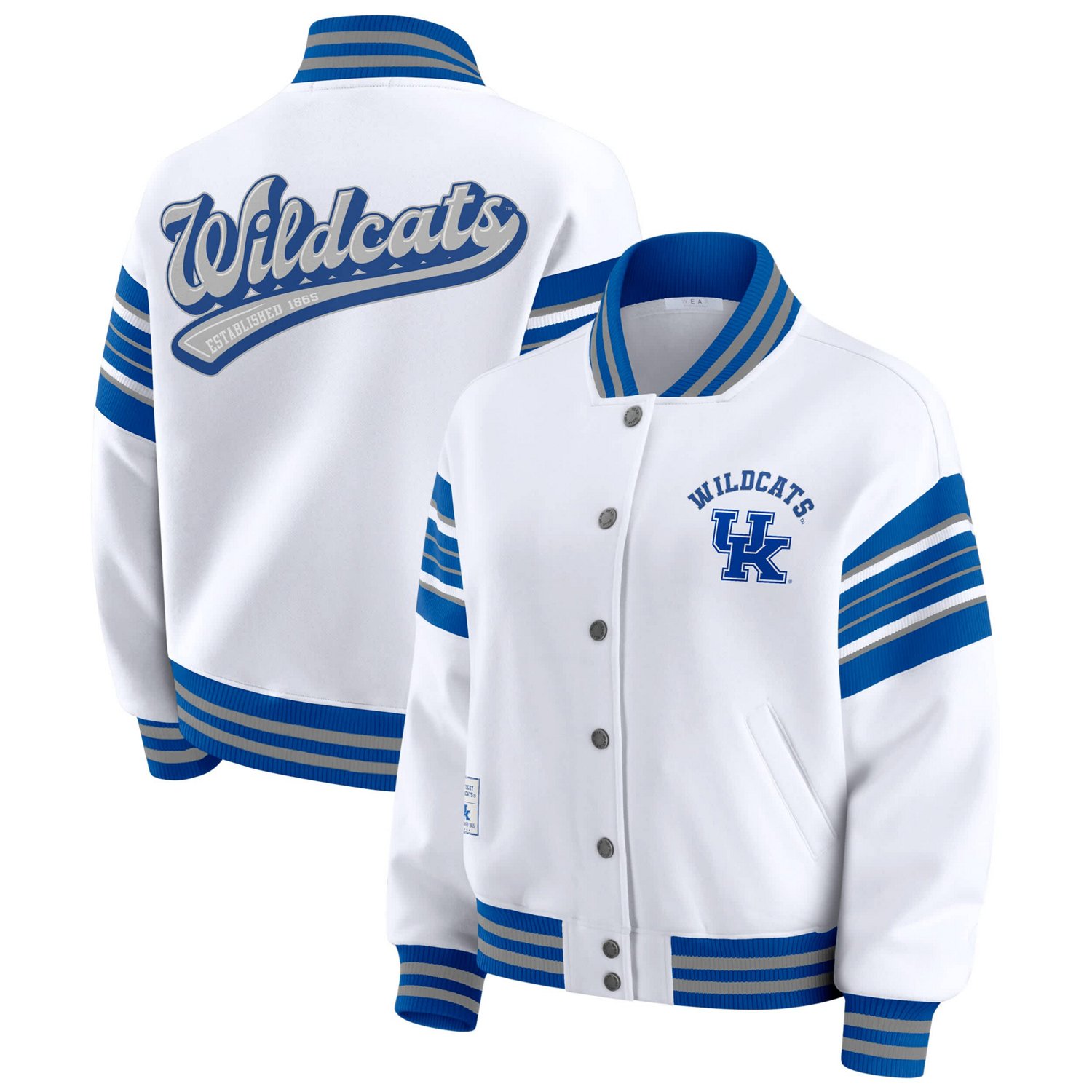 WEAR by Erin Andrews Royal Kentucky Wildcats Satin Stitch Full-Snap Fleece Sweatshirt Jacket - view number 1