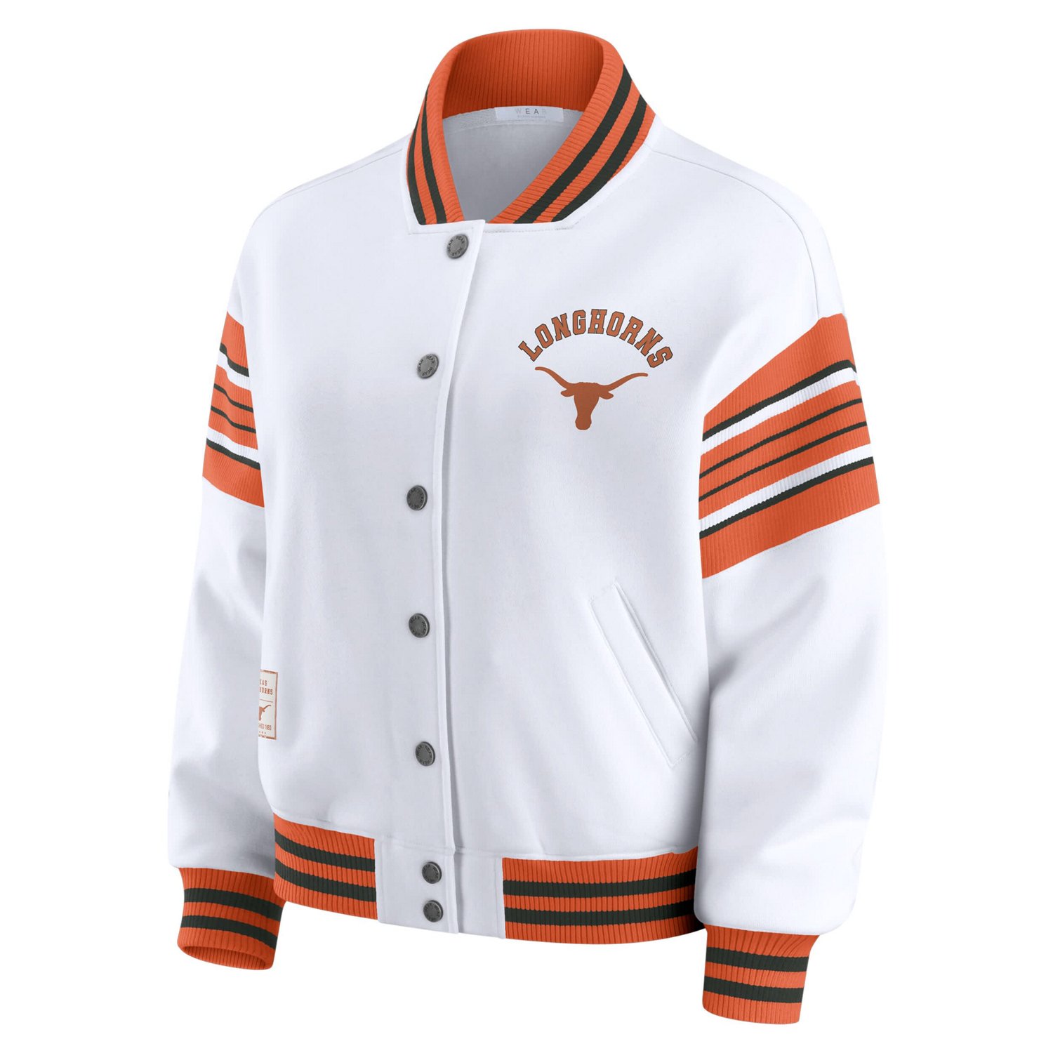 WEAR by Erin Andrews Texas Orange Texas Longhorns Satin Stitch Full-Snap Fleece Sweatshirt Jacket - view number 2