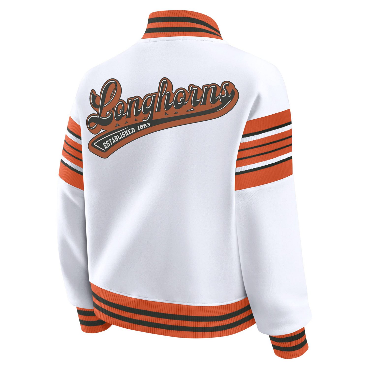 WEAR by Erin Andrews Texas Orange Texas Longhorns Satin Stitch Full-Snap Fleece Sweatshirt Jacket - view number 3