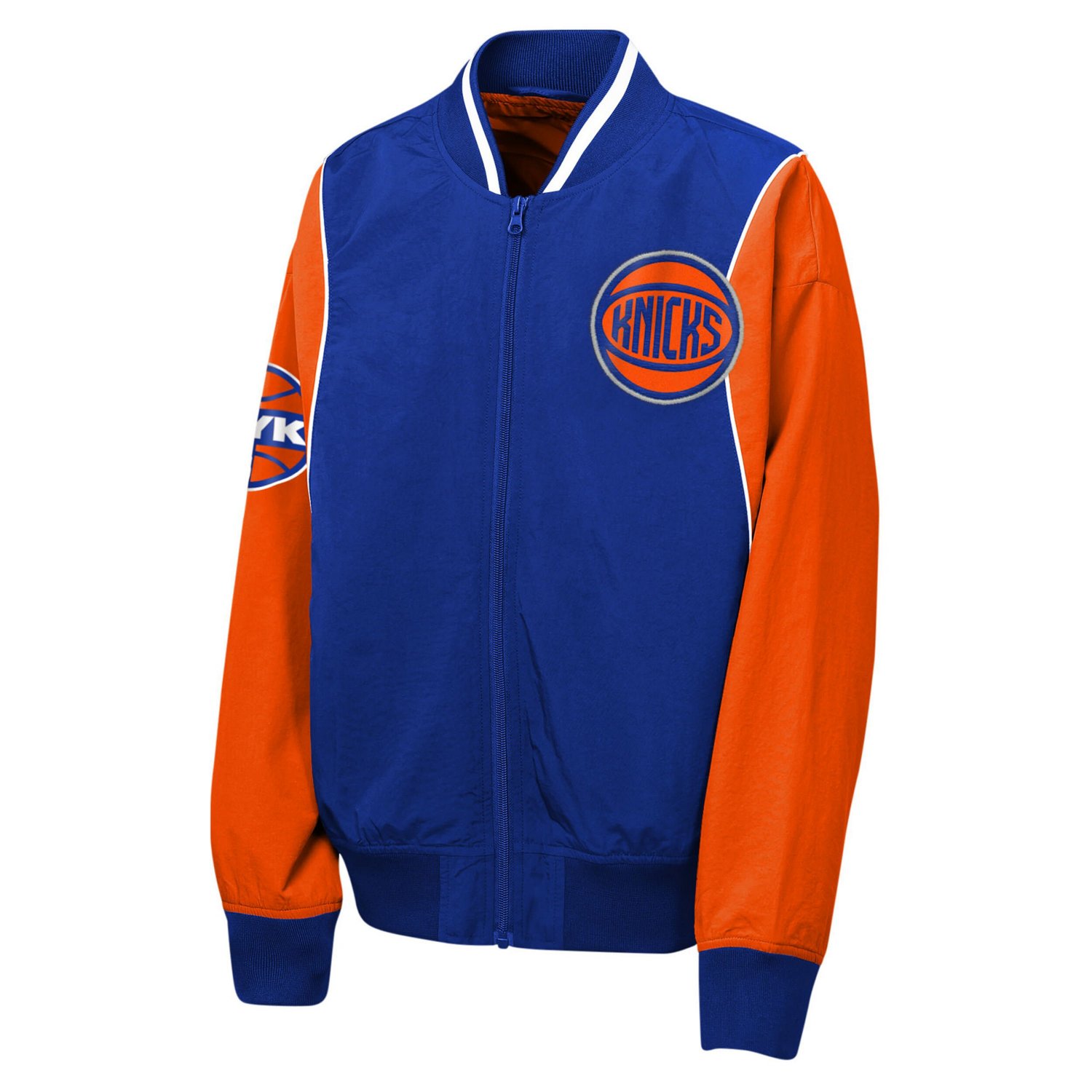 Youth Outerstuff Orange New York Knicks Two-Pointer Full-Zip Windbreaker - view number 2