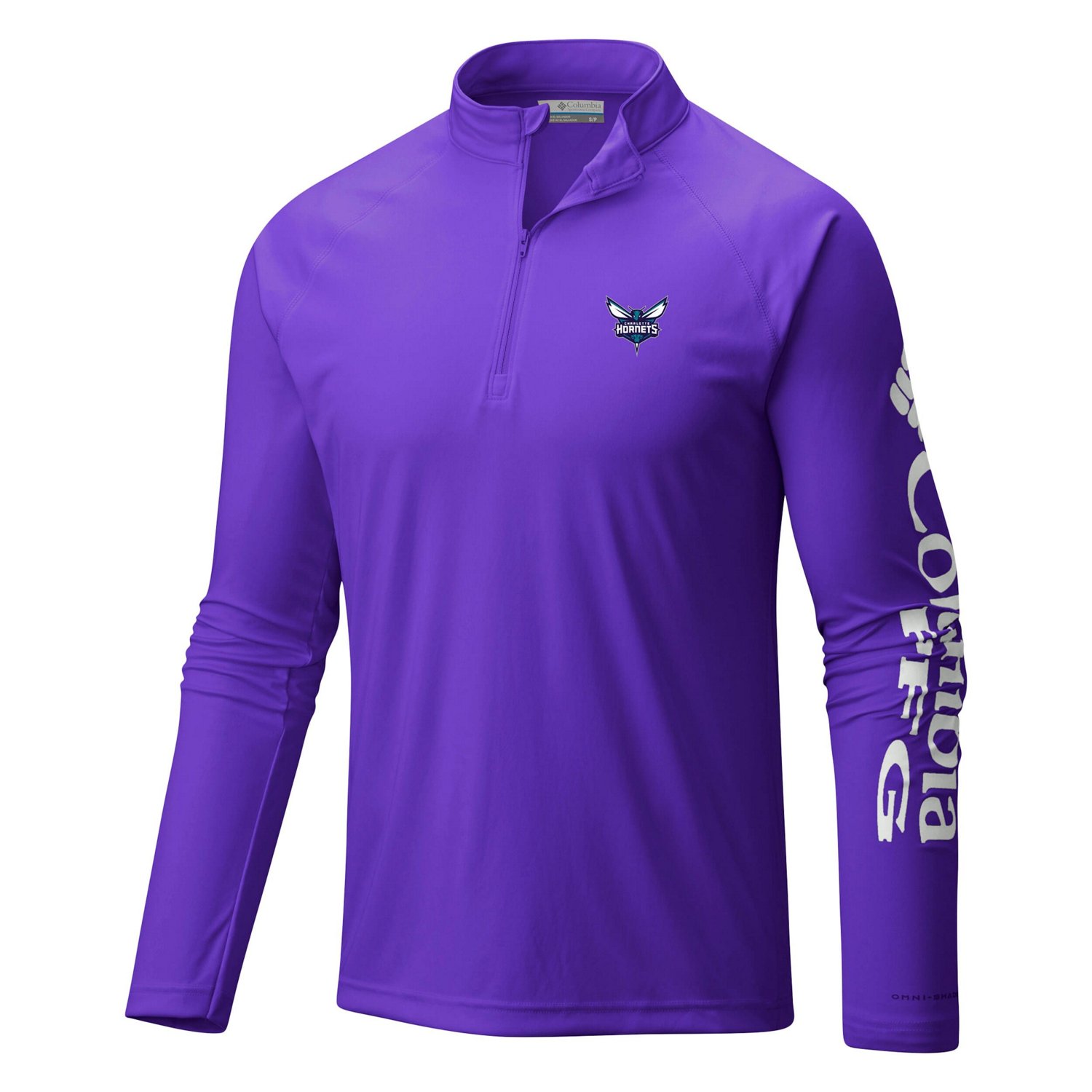 Columbia Charlotte Hornets Terminal Tackle Raglan Omni-Shade Quarter-Zip Jacket - view number 2