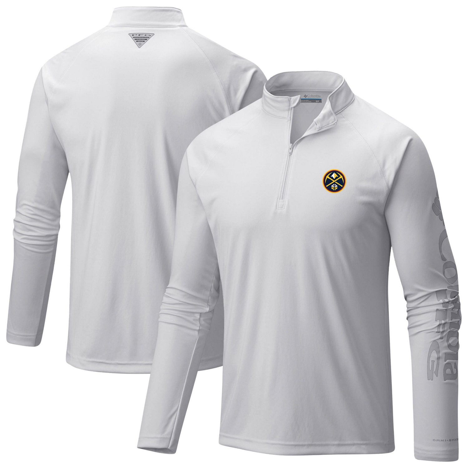 Columbia Denver Nuggets Terminal Tackle Raglan Omni-Shade Quarter-Zip Jacket